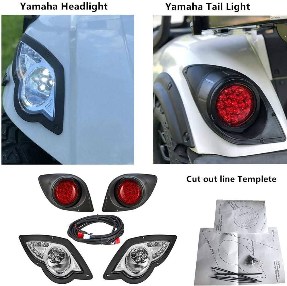 Yamaha Drive G29 2007-UP Golf Cart LED Light Kit - High Brightness LED Headlights & Taillights for Night Driving & Safety | Perfect for Golf Courses, Campuses & Neighborhood Streets