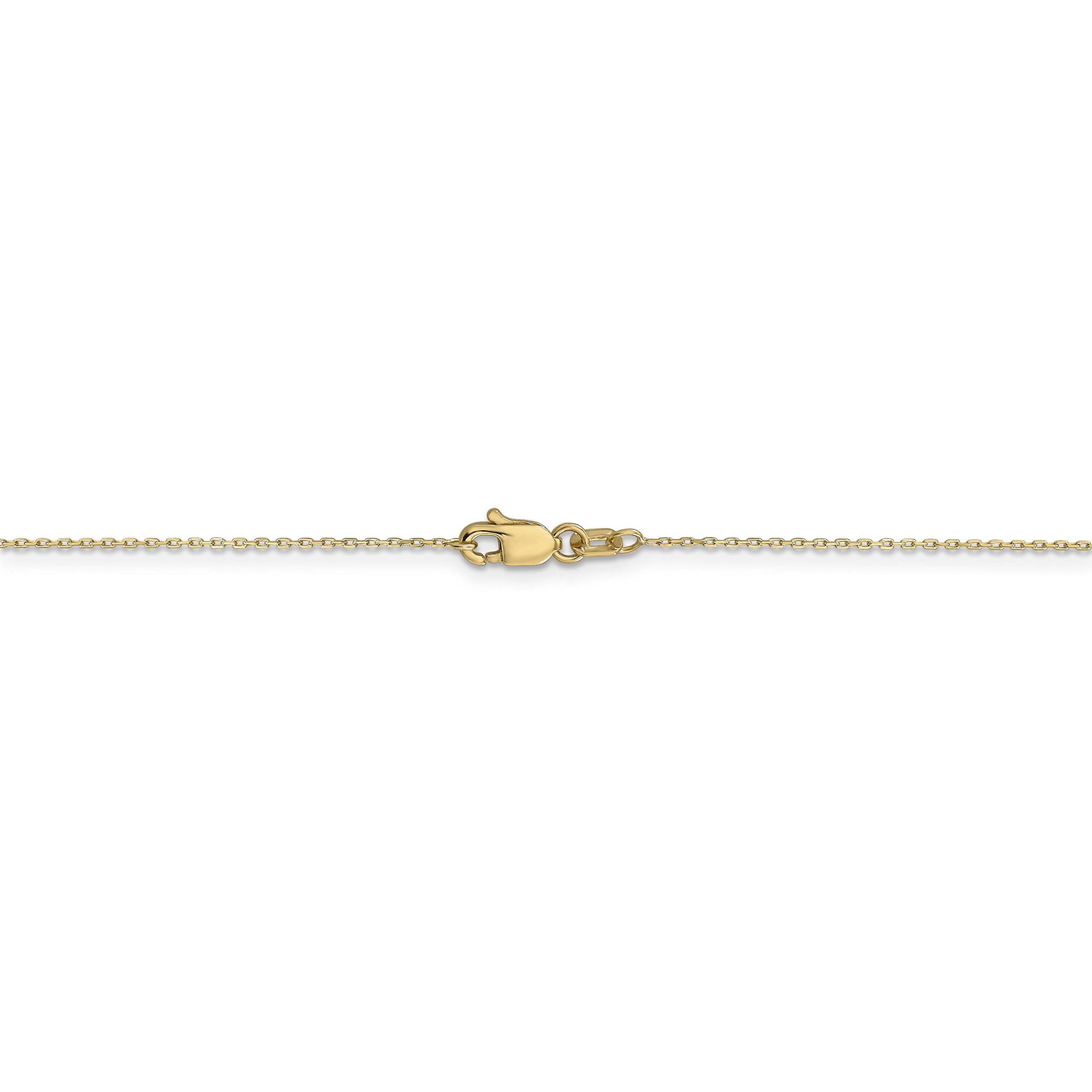 14K Yellow Gold 16 Inch 0.6mm Diamond-Cut Cable Necklace Chain for Women - Elegant Layering Piece for Everyday Wear, Gift Giving & Special Occasions