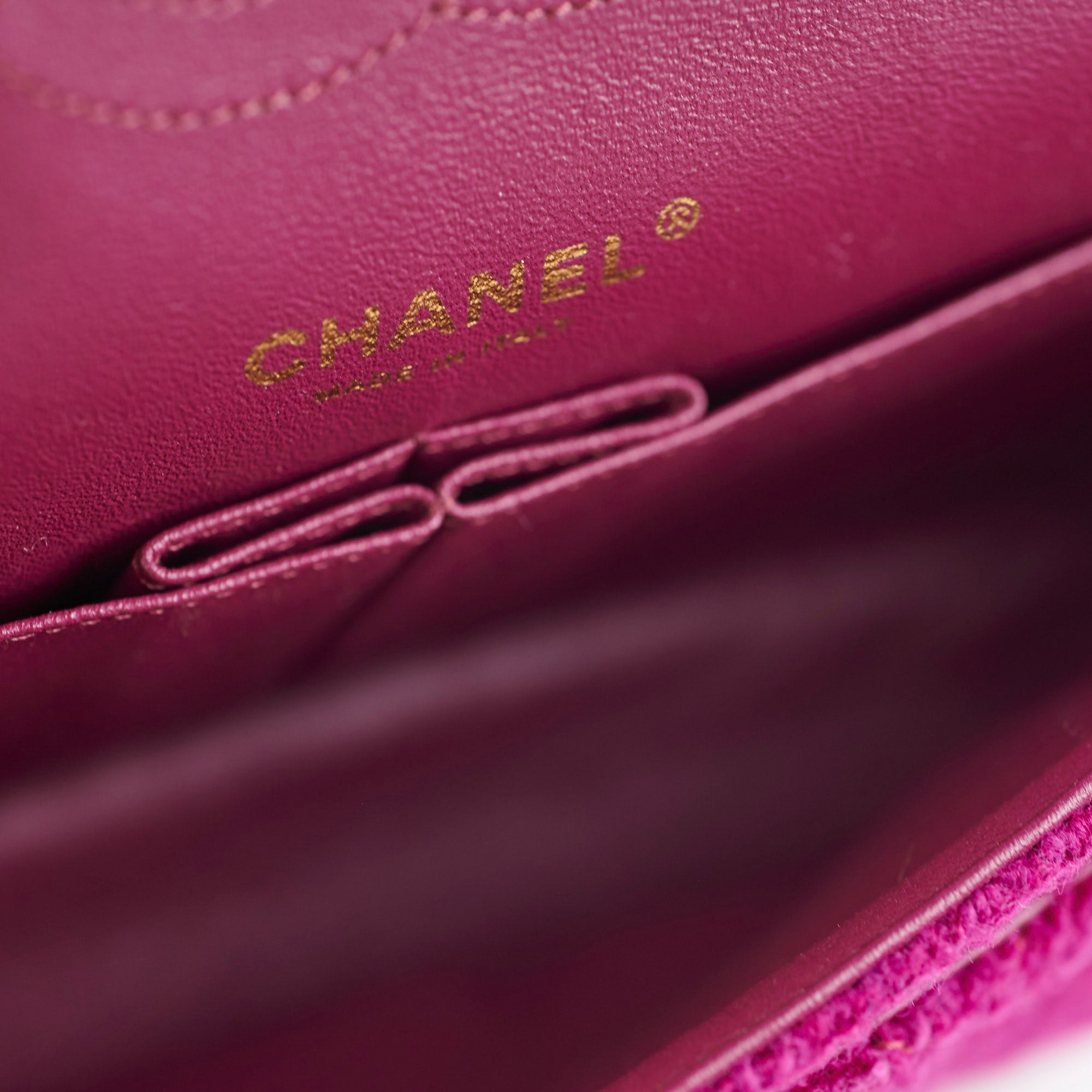 Chanel M/L Tweed Purple Classic Flap Shoulder Bag - Luxury Designer Handbag for Women | Perfect for Parties, Weddings & Special Occasions