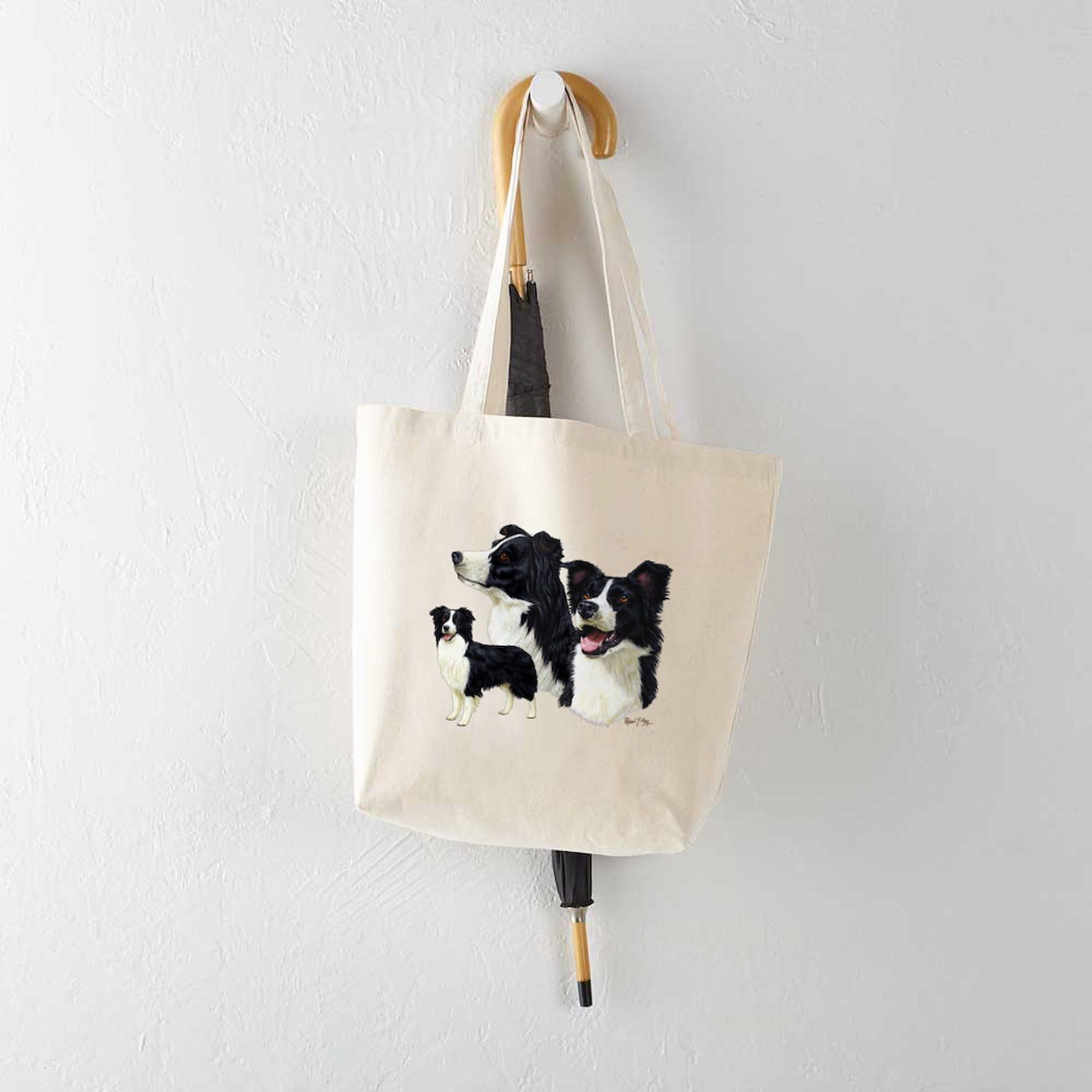 Stylish Border Collie Canvas Tote Bag - Eco-Friendly Reusable Shopping Bag for Groceries, Beach & Daily Use | Durable Natural Cotton Carryall