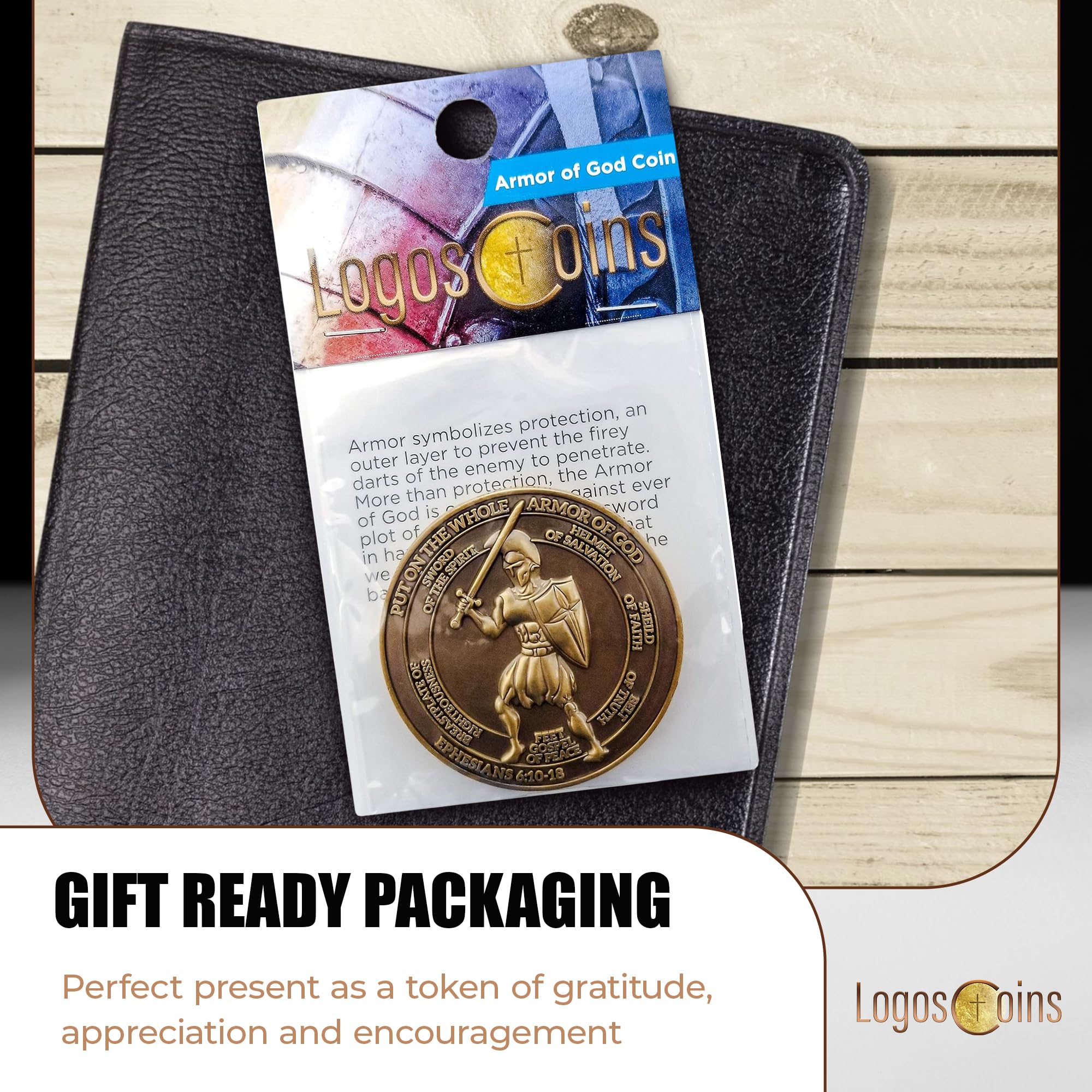 10pc Armor of God Challenge Coin Set - 1.75