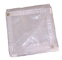 8 Ft. x 12 Ft. Clear Poly Tarp - Heavy Duty 7 OZ Waterproof Cover for Outdoor, Camping, Boat, RV & Construction Use