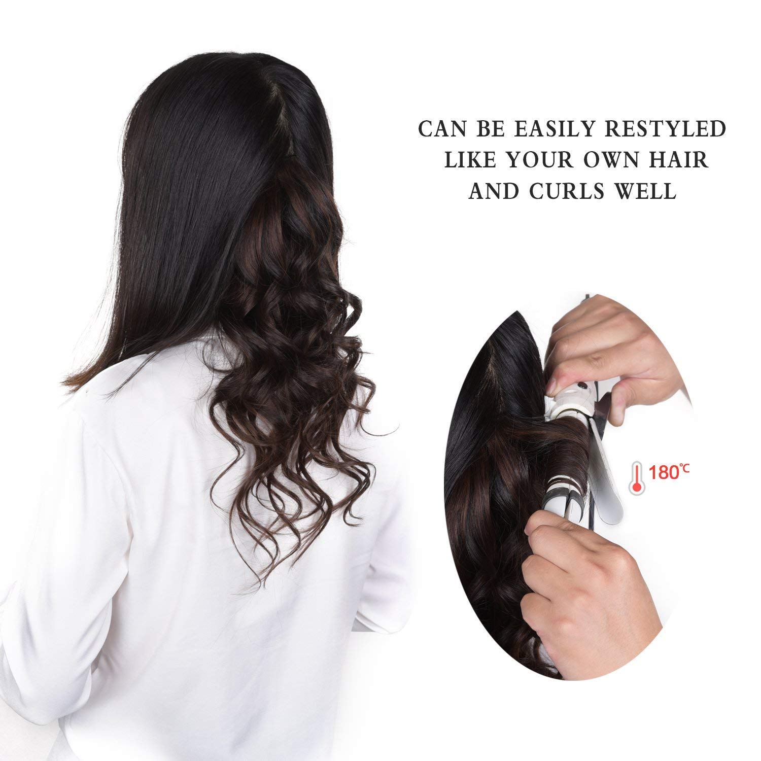 Premium 22-Inch Medium Brown Clip-In Hair Extensions – 100% Remy Human Hair, Silky Straight, Double Weft (70g, 7 Pieces) for Women | 8A Brazilian Quality | Perfect for Daily Wear, Parties, Weddings & Special Occasions