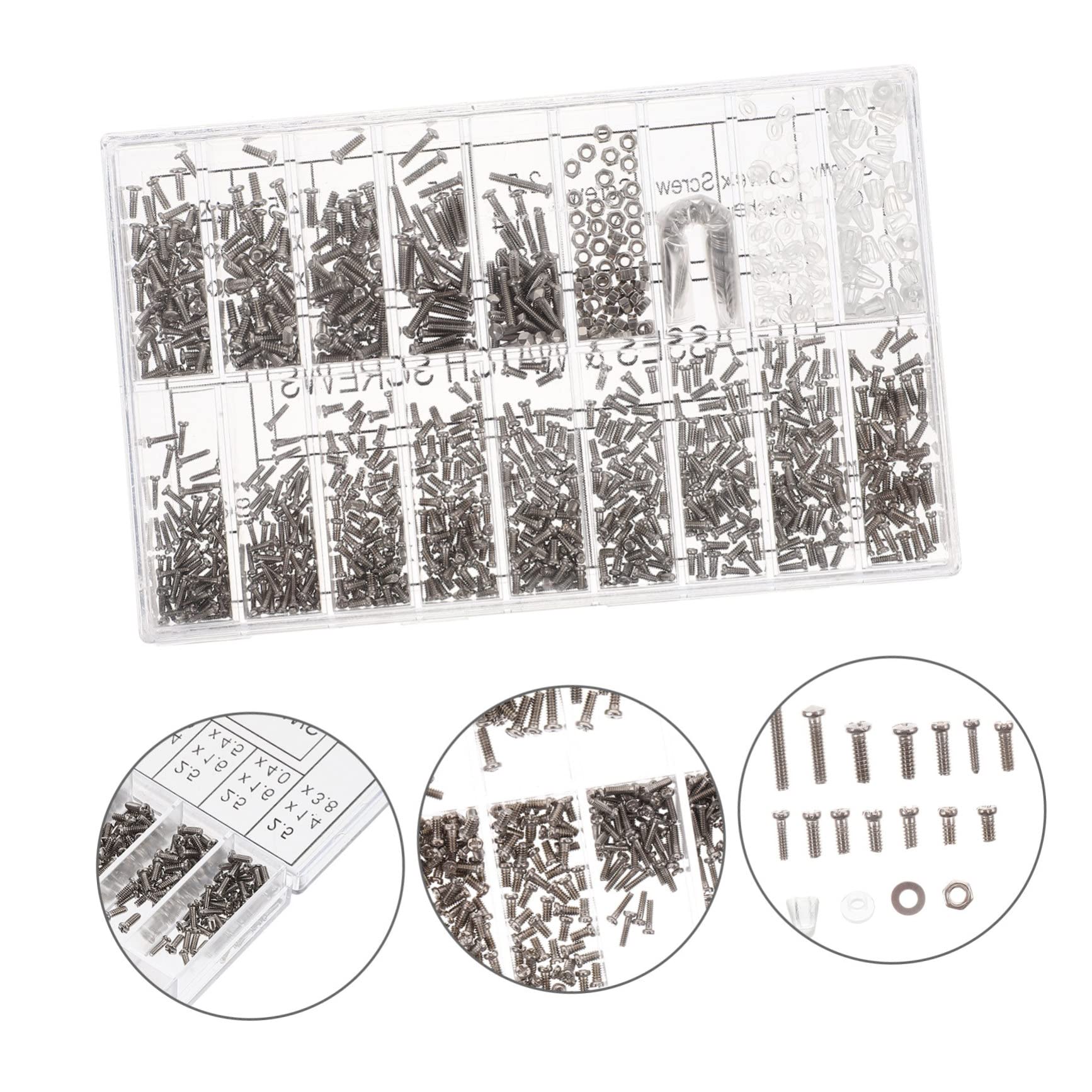 BCOATH 1 Set Metal Glasses Screws & Sunglasses Repair Kit - Premium Replacement Screws for Eyeglasses & Sunglasses Frames - Perfect for DIY Glasses Repair at Home, Office, or Travel
