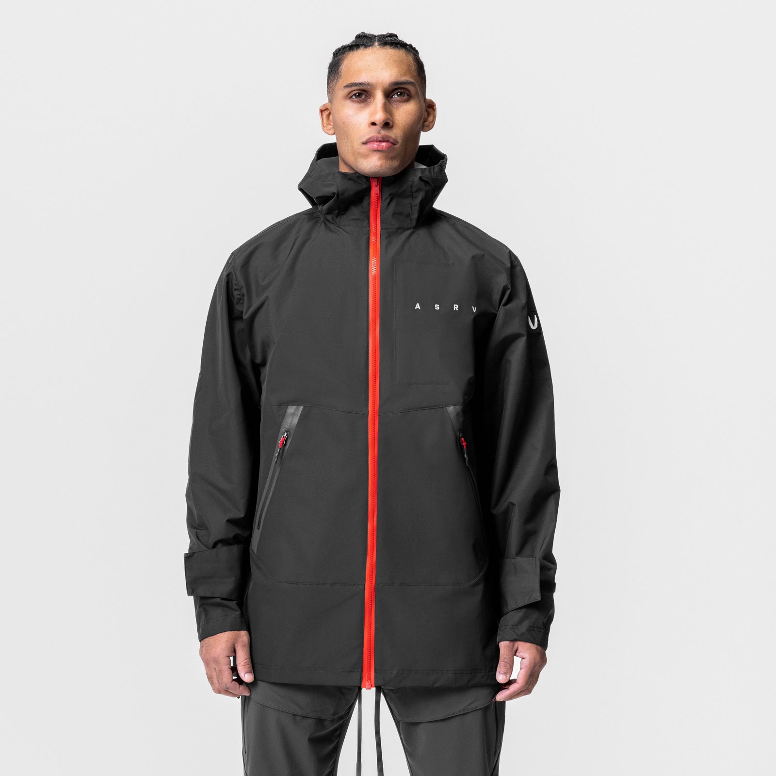 Hipora® AQUAzip® Tech Parka Jacket - Waterproof & Breathable Raincoat for Outdoor Activities - Hiking, Camping & Urban Commute - Black