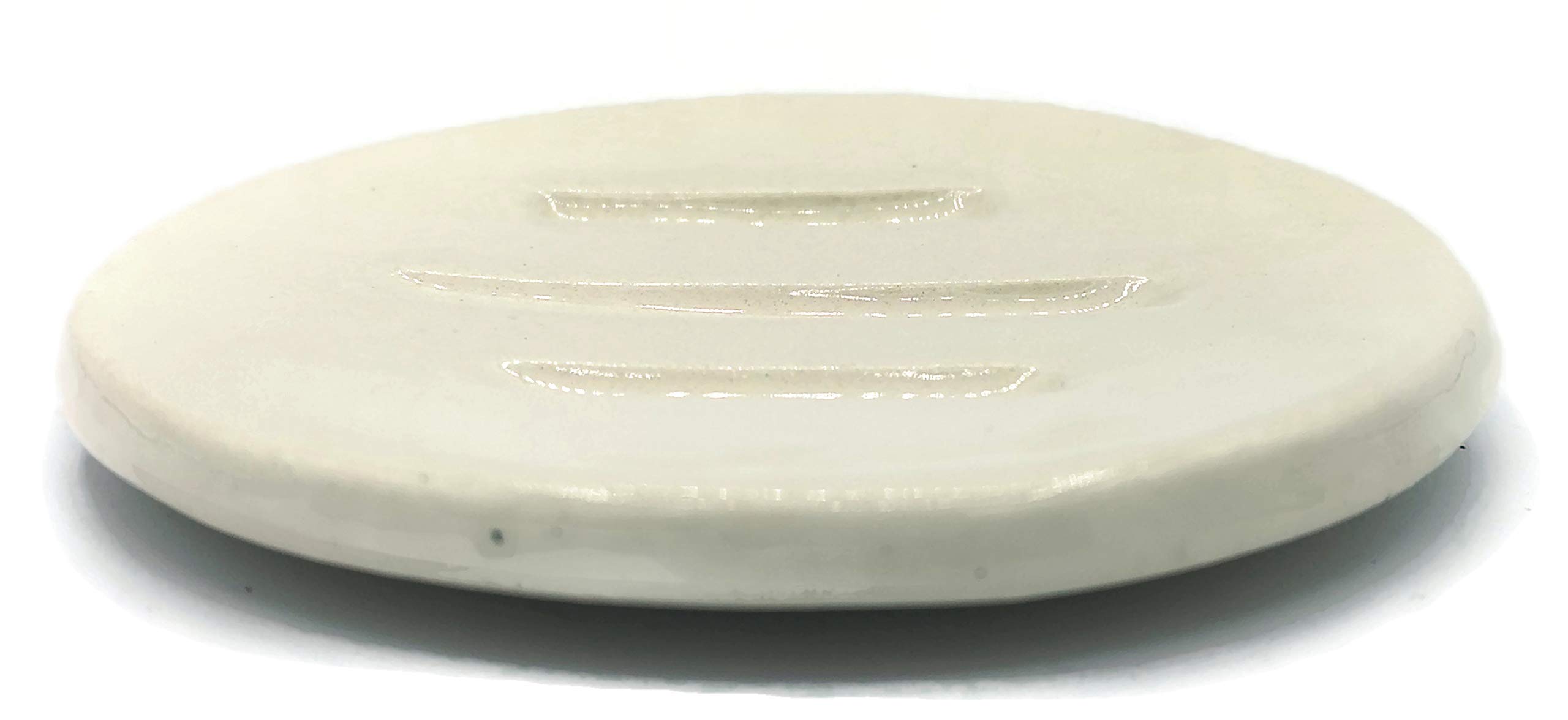 White Ceramic Soap Dish & Sponge Holder for Bathroom, Kitchen Sink - Durable, Non-Slip, Water-Resistant for Showers, Countertops, and Vanities