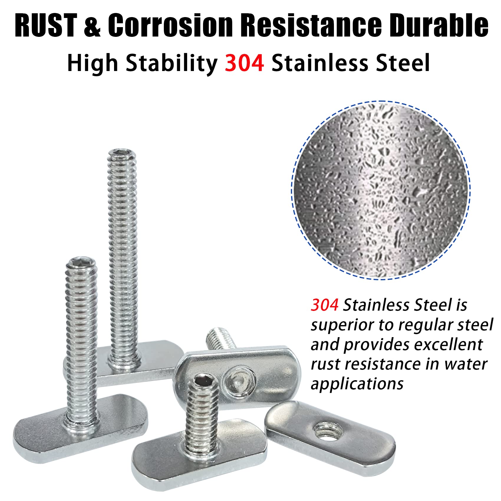 Stainless Steel Kayak Knob Nuts & Rail Track Screws - Marine Grade Hardware for Canoe Boat Accessories | Perfect for Kayak Rail Installation, Canoe Upgrades & Outdoor Water Sports Equipment Repair