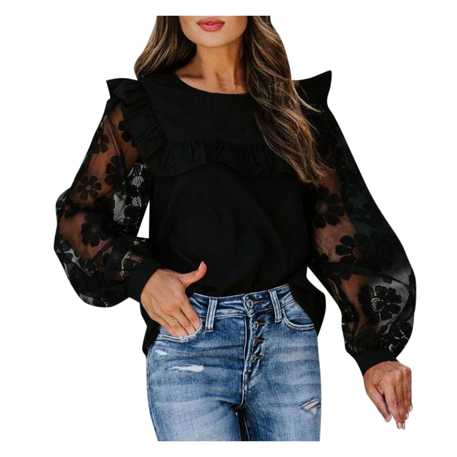 Plus Size Workout Tank Tops for Women - Long Sleeve Crew Neck Basic Tee - Comfortable Summer Tops for Yoga, Gym & Casual Wear