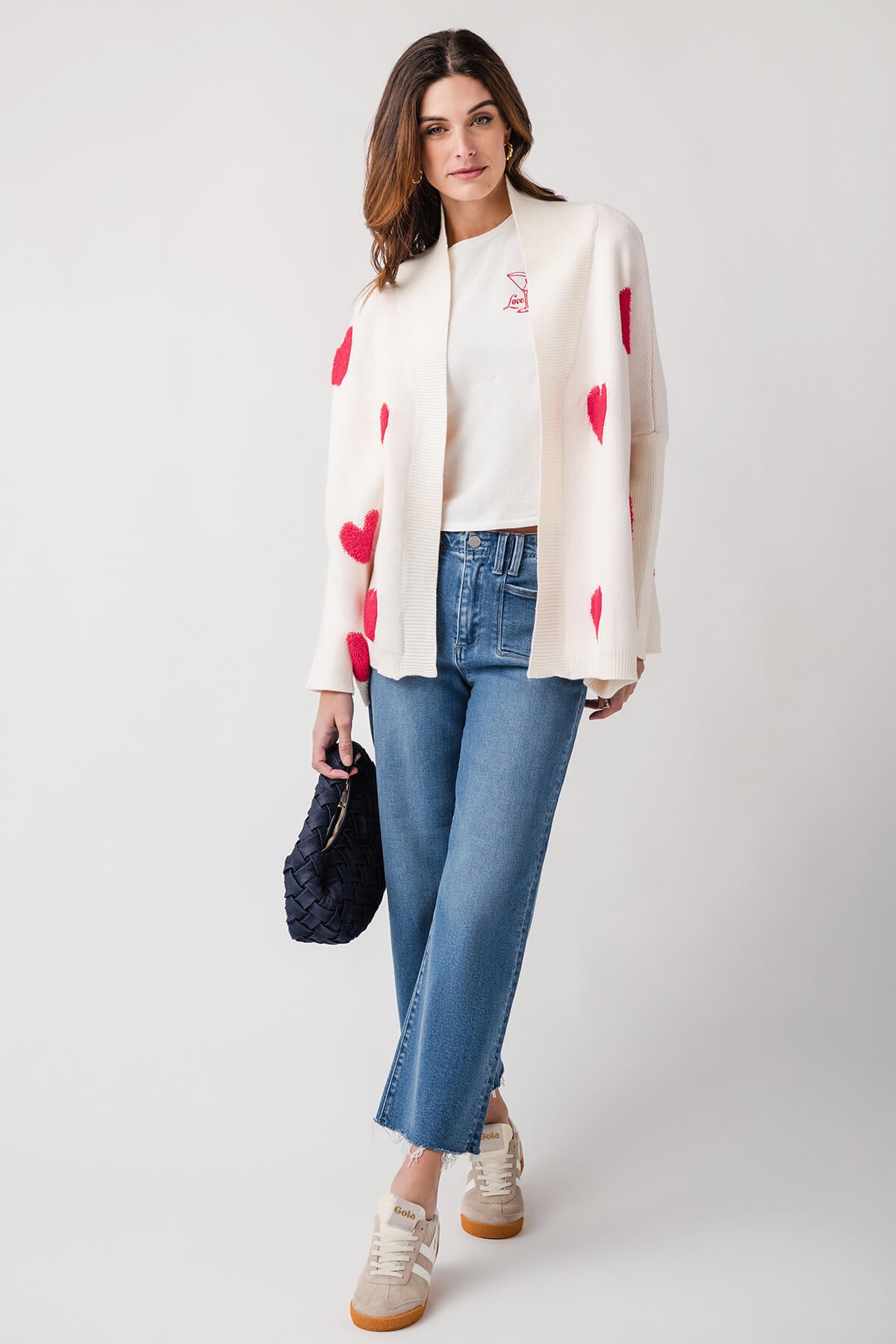 Stylish Wishlist Heart Swing Cardigan for Women - Cozy Knit Sweater for Fall & Winter - Perfect for Dates, Office & Casual Outfits
