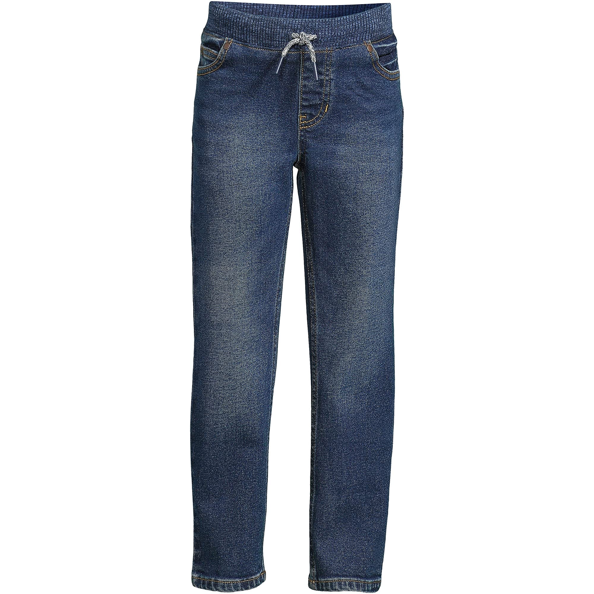 Boys Stretch Pull-On Jeans with Iron Knee for Play & School