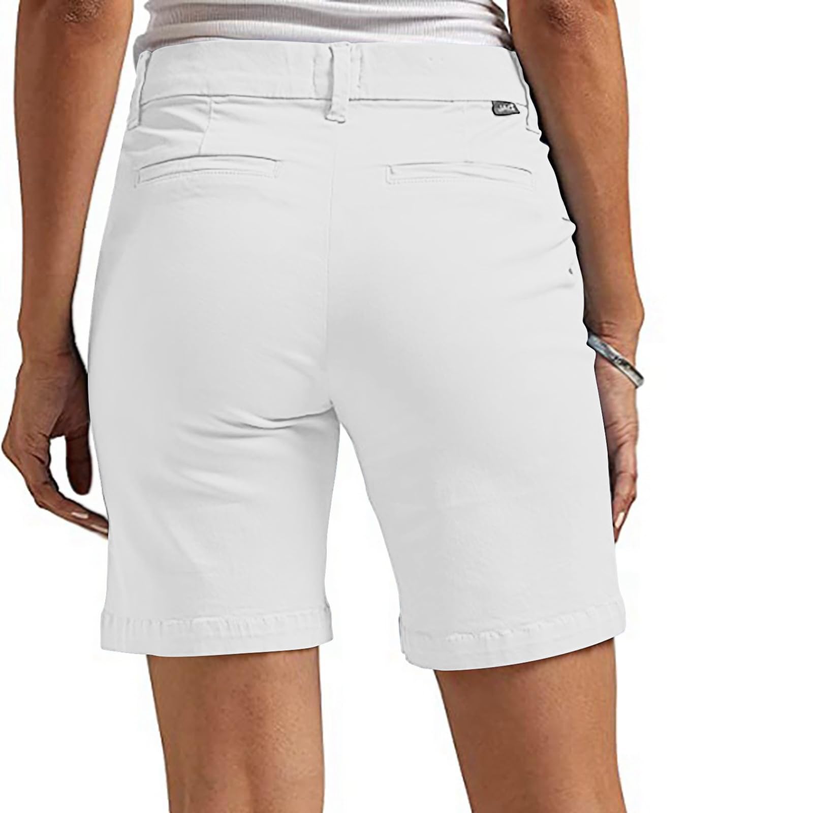 Y2K Stretchy Women's Bermuda Shorts - High Waisted Casual Summer Shorts for Outfits