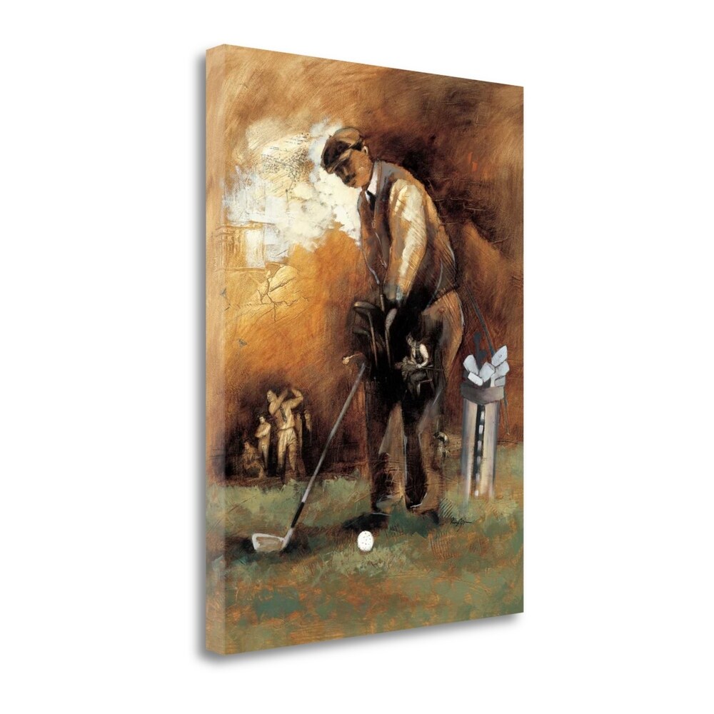 At The Tee By Roya Azim - Premium Fine Art Giclee Print on Gallery Wrapped Canvas - Ready to Hang Wall Decor for Living Room, Bedroom & Office