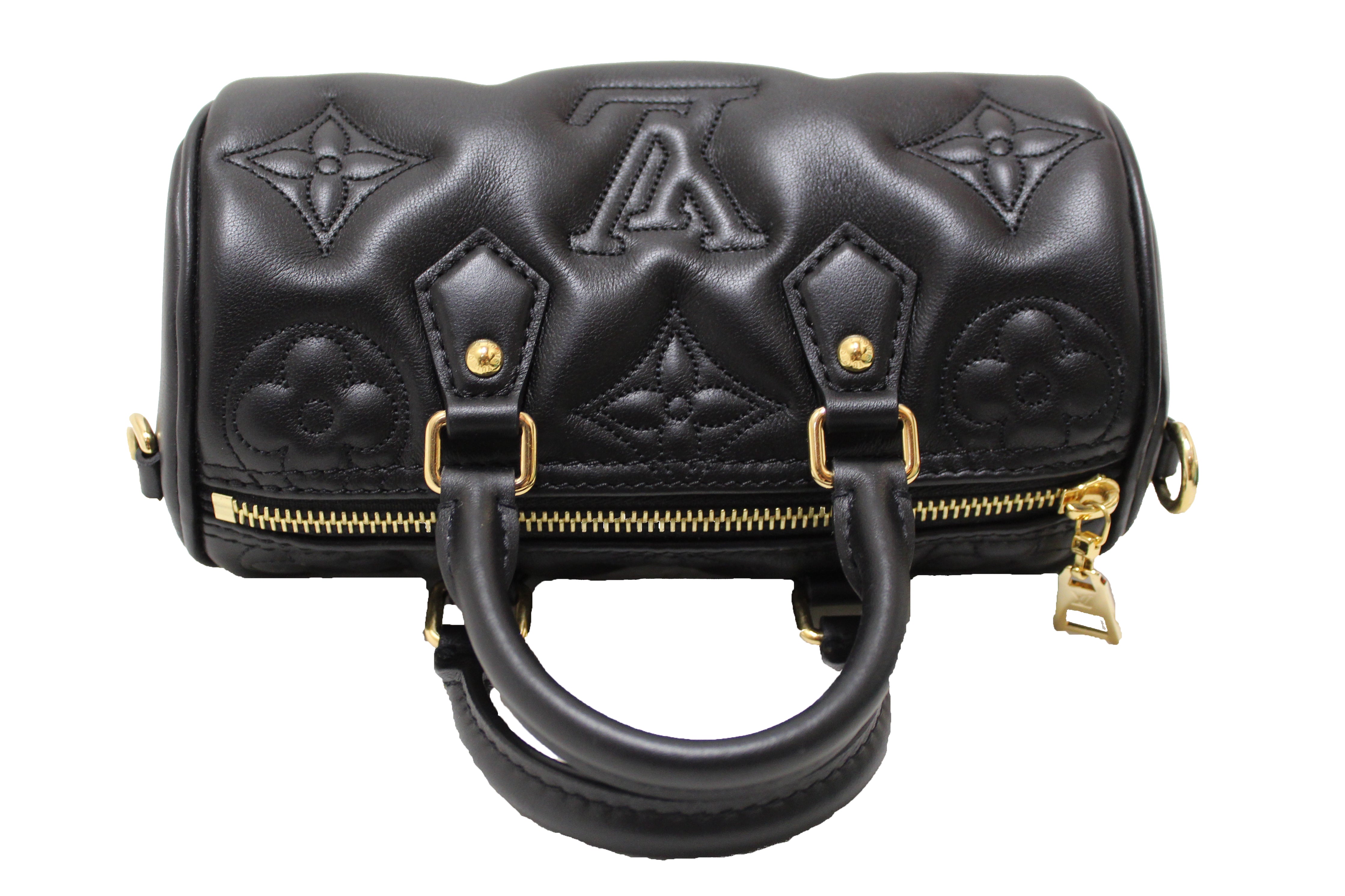 Authentic Louis Vuitton Papillon BB Bag - Bubblegram Black Calf Leather Crossbody Purse for Women | Perfect for Date Night, Office & Travel Accessories