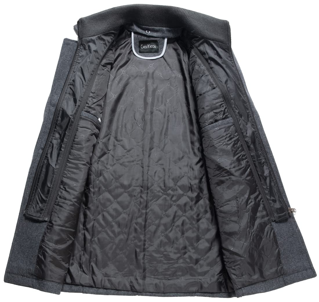 Stylish Men's Winter Wool Blend Single Breasted Military Peacoat Jacket - Warm & Fashionable Outerwear for Cold Weather, Office, and Casual Outings