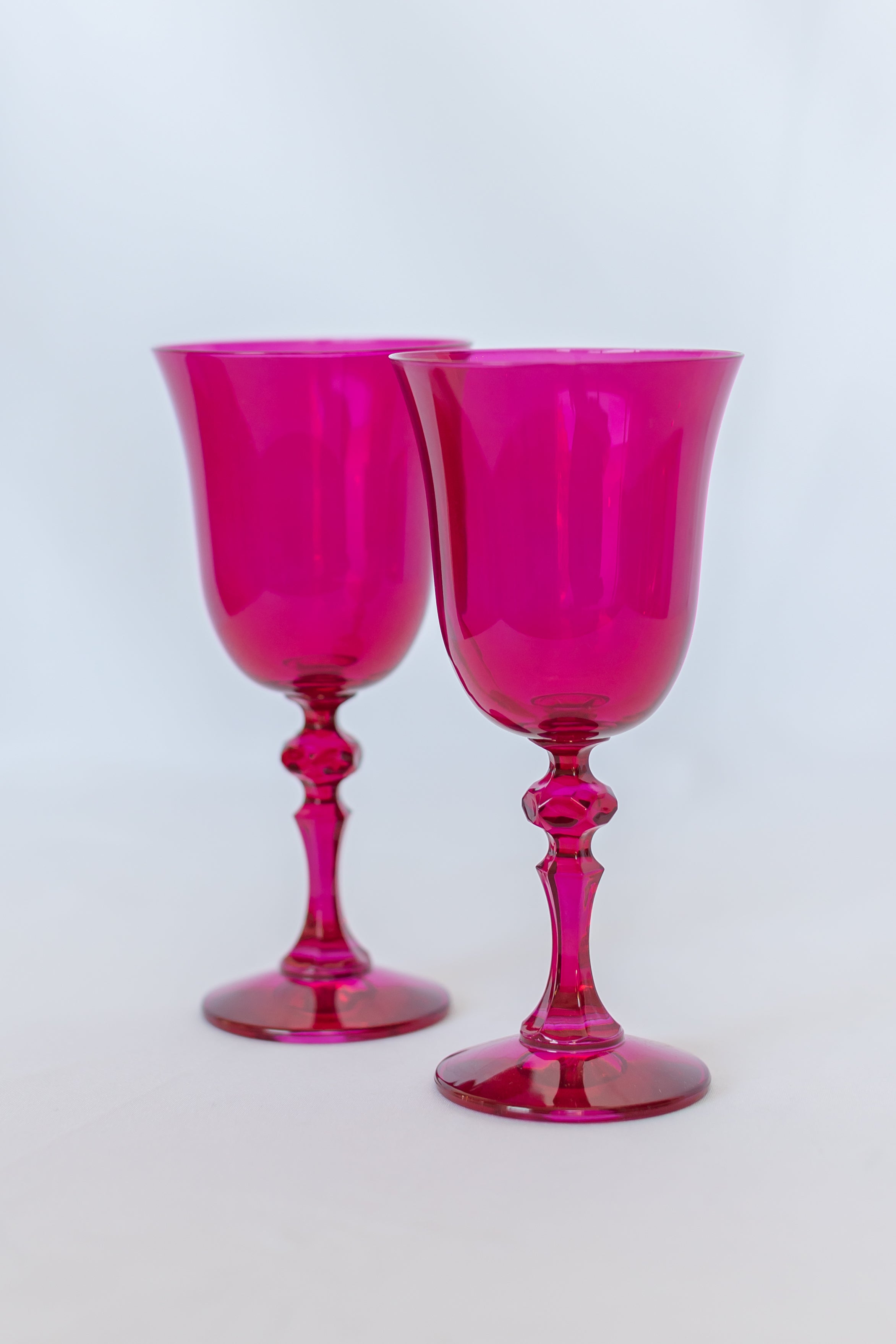 Estelle Colored Regal Goblet Set of 2 - Viva Magenta (Fuchsia) Wine Glasses for Elegant Dinner Parties & Wedding Decor