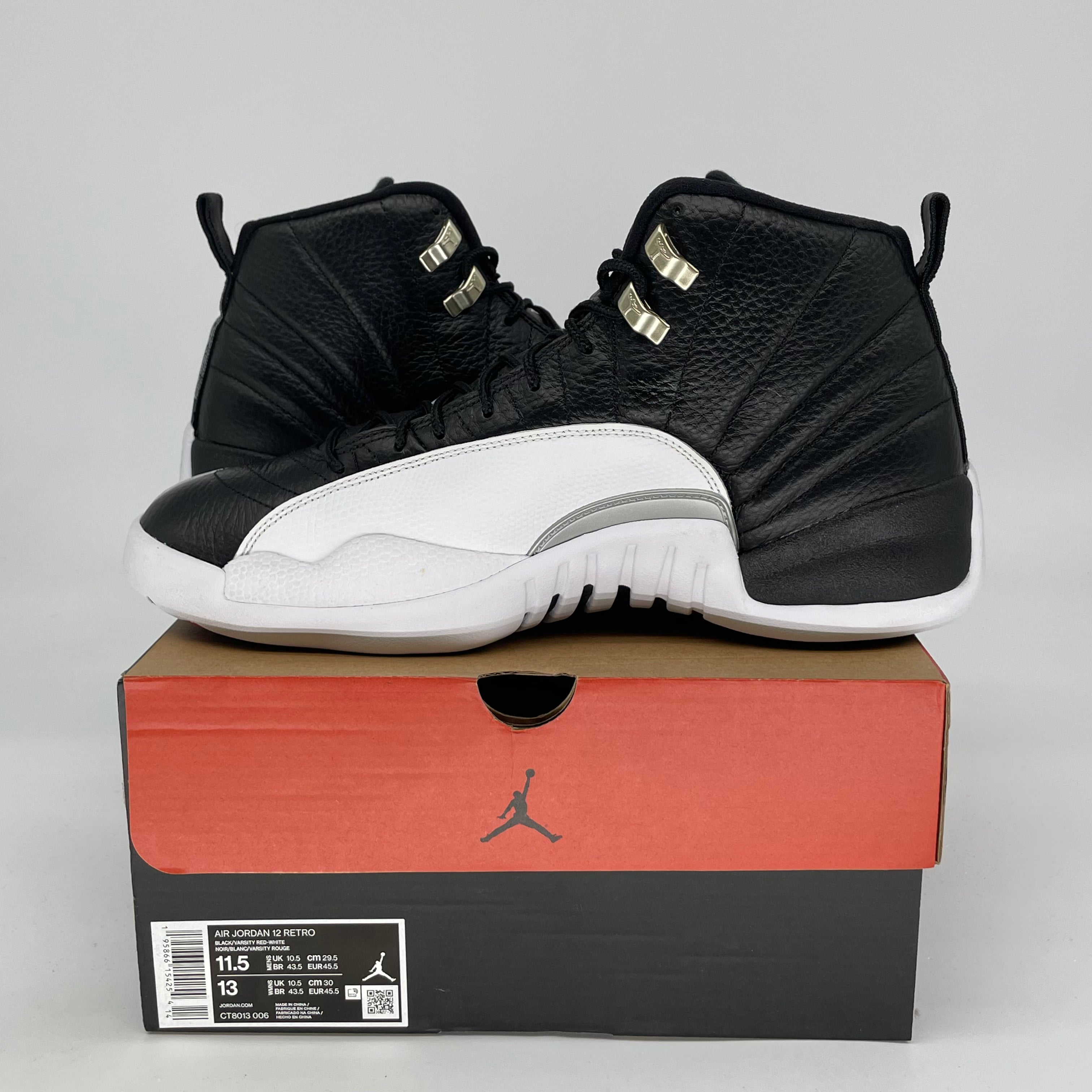 AIR JORDAN 12 PLAYOFFS Basketball Shoes Men's Size 11.5 Black/Red CT8013-006 - Perfect for NBA Games, Streetwear & Sneaker Collectors