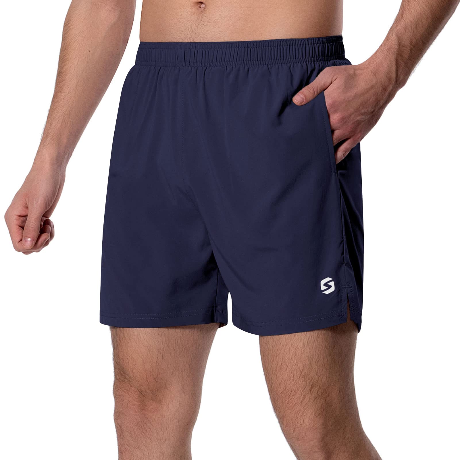 **Men's 5-Inch Running Shorts - Lightweight Quick-Dry Athletic Workout Gym Shorts with Liner & Zipper Pockets - Perfect for Jogging, Training, and Gym Sessions**