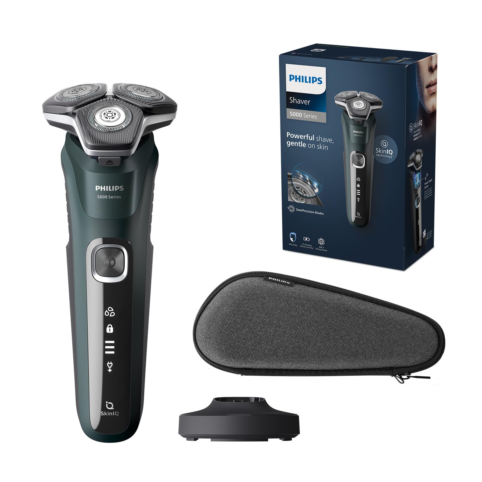 Philips Series 5000 Electric Shaver for Men - Wet & Dry Cordless Razor with Pop-Up Trimmer, Charging Station & Travel Case (Model S5884/35) - Perfect for Home Use, Travel & Daily Grooming