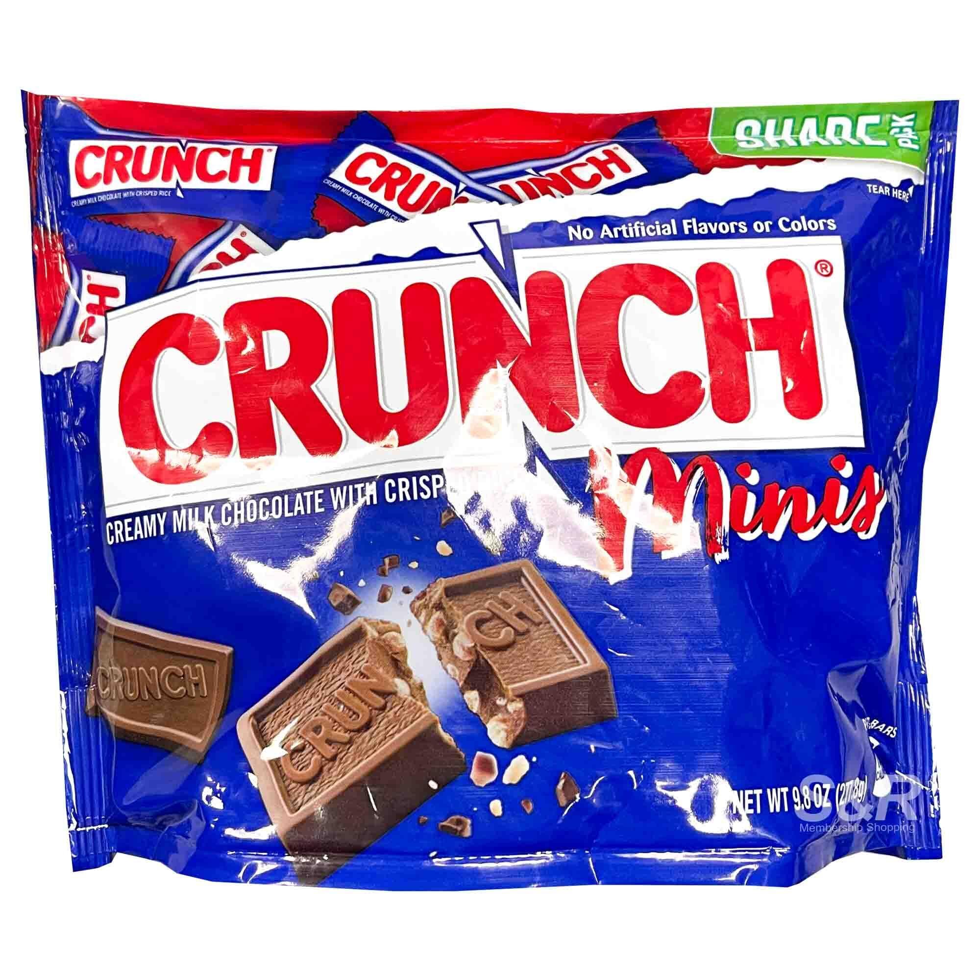 CRUNCH Minis 8-Pack Milk Chocolate Crisped Rice Candy Bars - Stocking Stuffers & Party Treats