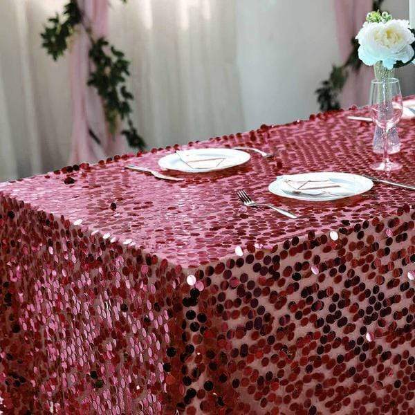 90x156 Inch Large Payette Sequin Rectangular Tablecloth - Elegant Glitter Table Cover for Wedding, Party, and Holiday Decorations