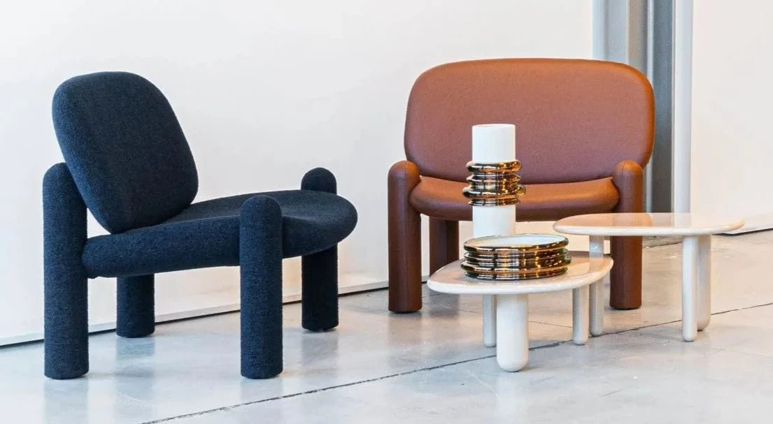 Driade Tottori Armchair - Modern Lounge Chair for Living Room, Bedroom & Office - Comfortable Upholstered Accent Chair with Wooden Legs
