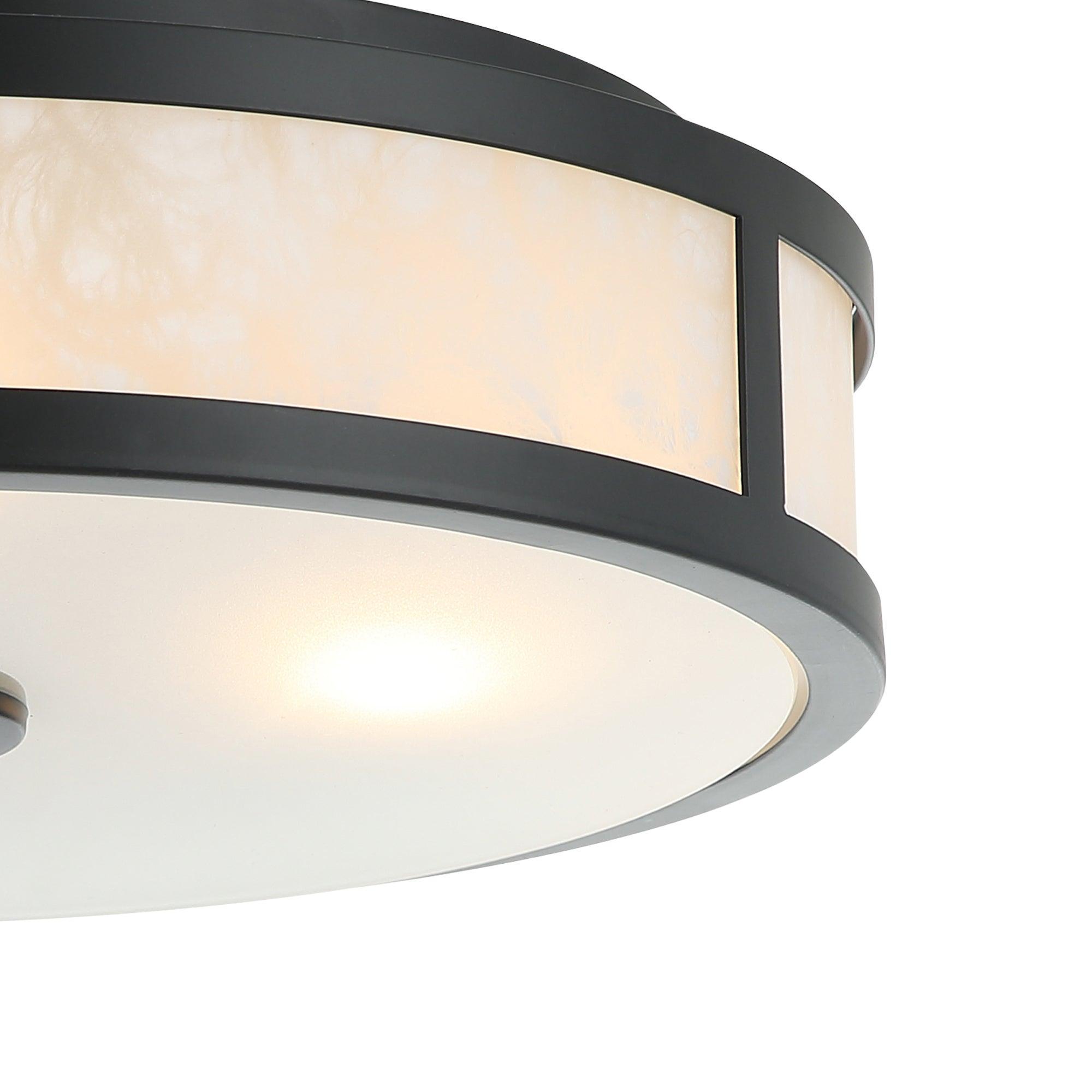 16 Inch Modern Black Flush Mount Ceiling Light Fixture - 3 Lights, Dimmable LED for Bedroom, Living Room, Kitchen & Hallway Lighting
