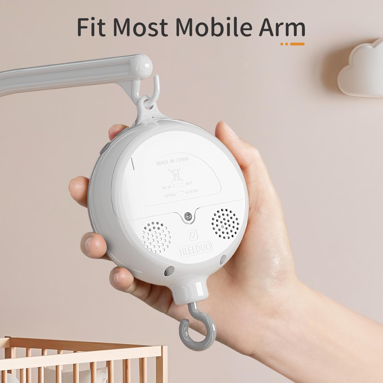 FEISIKE Baby Crib Mobile with Music Box - 23 Inch Adjustable Arm, Volume Control & 3 Play Modes (Rotation+Music/Rotation Only/Music Only) - 35 Soothing Lullabies, 30 Min Auto-Off - Perfect Nursery Decor for Newborns & Infants - Ideal for Bedtime, Naptime & Playtime