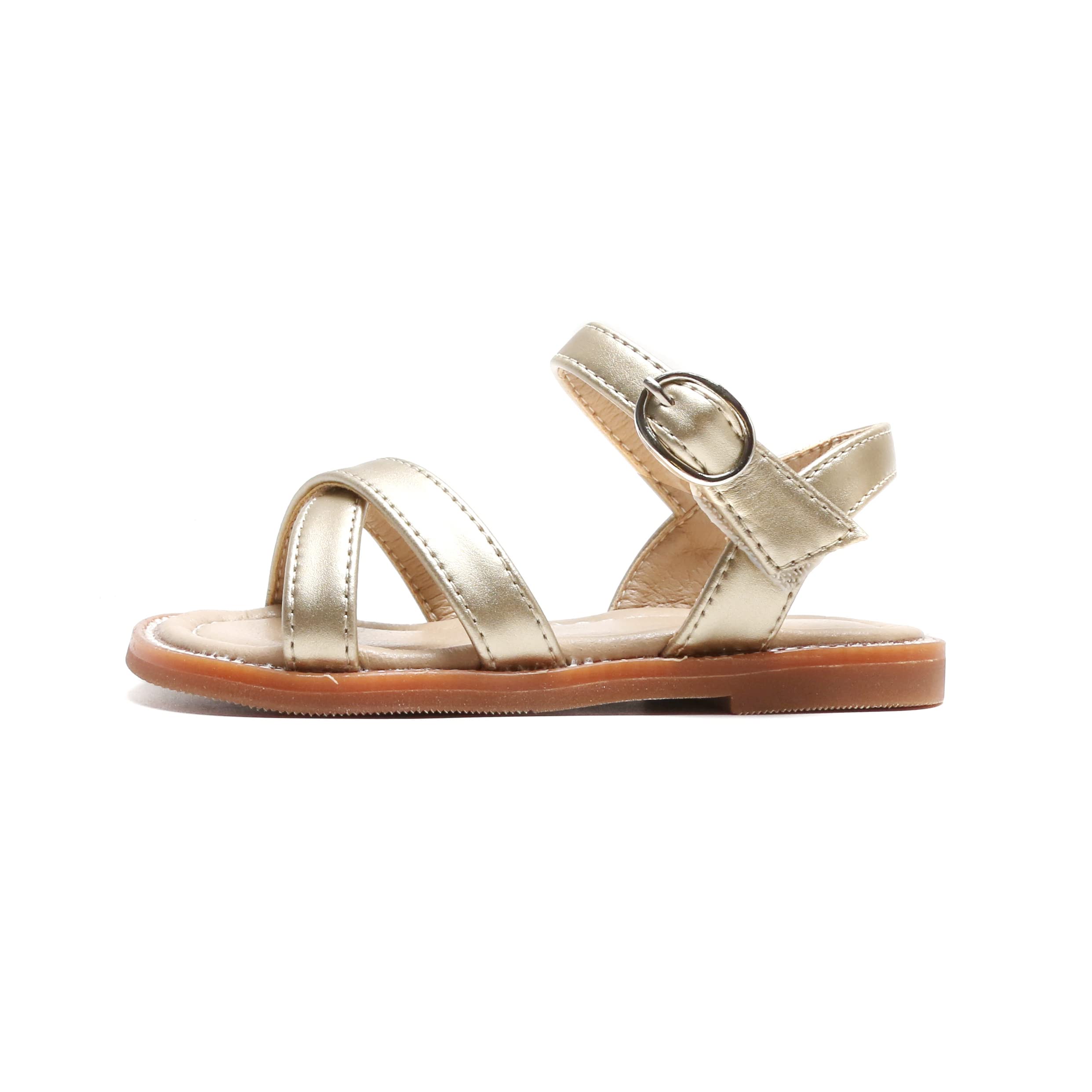 Felix & Flora Toddler Girls Sandals - Soft Rubber Flats with Flower Design for Summer - Comfortable Baby Shoes for Beach, Park & Special Occasions