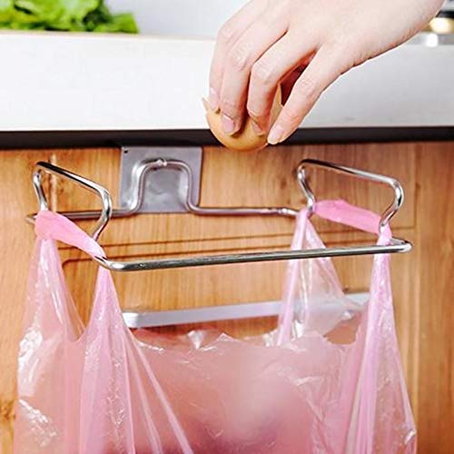 Stainless Steel Hanging Trash Bag Holder - Durable Garbage Rack for Kitchen Cabinet, Bathroom & Outdoor Use | Space-Saving Storage Solution for Waste Bins & Rubbish Cans