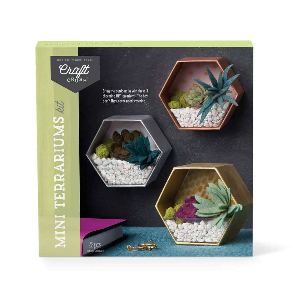 DIY Mini Terrarium Kit - Complete Glass Terrarium Set with Plants & Decor for Home Office Desk Decor | Creative Indoor Gardening Gift for Plant Lovers