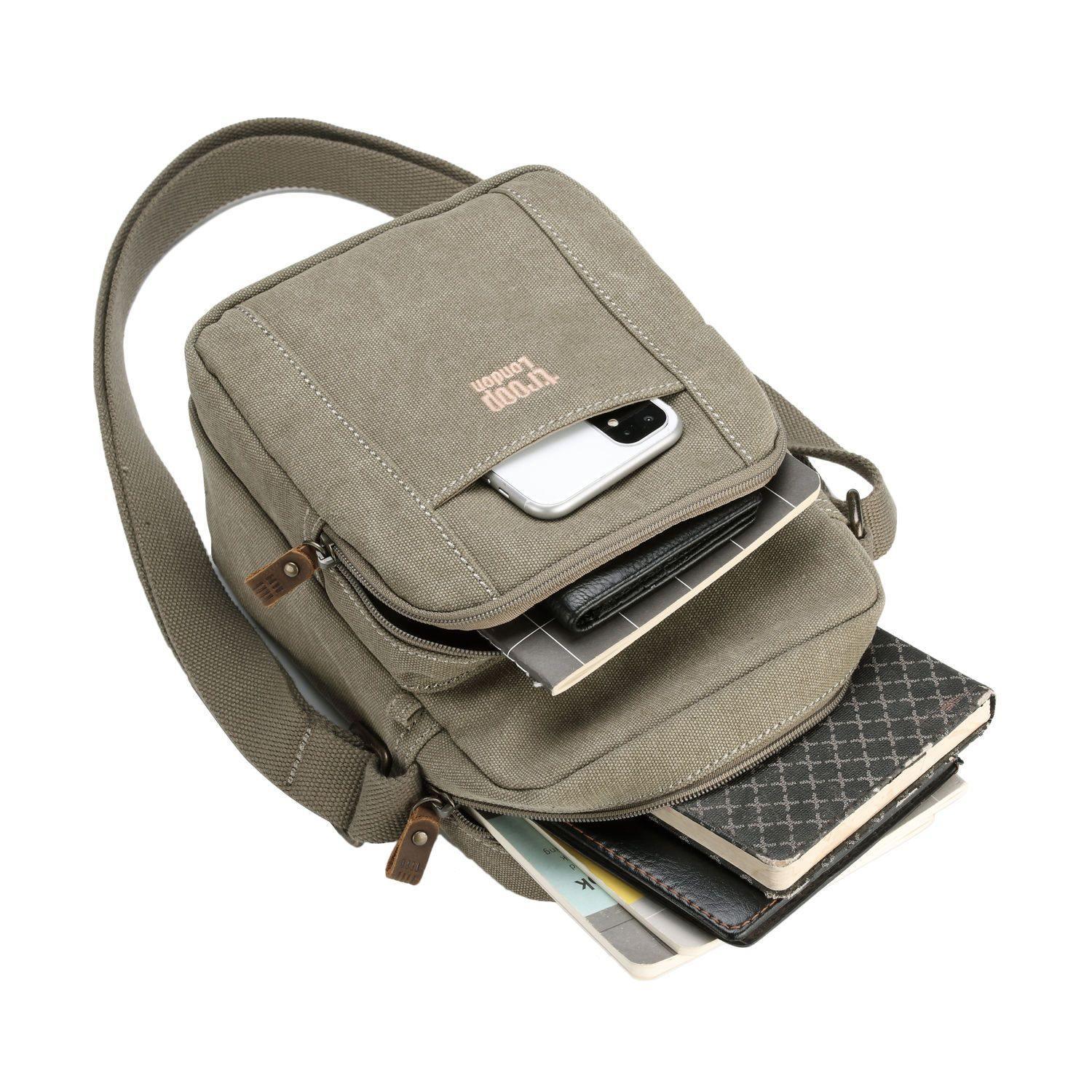 TRP0370 Troop London Classic Canvas Crossbody Bag for Men & Women - Stylish & Durable Everyday Shoulder Bag for Work, Travel & Casual Outings