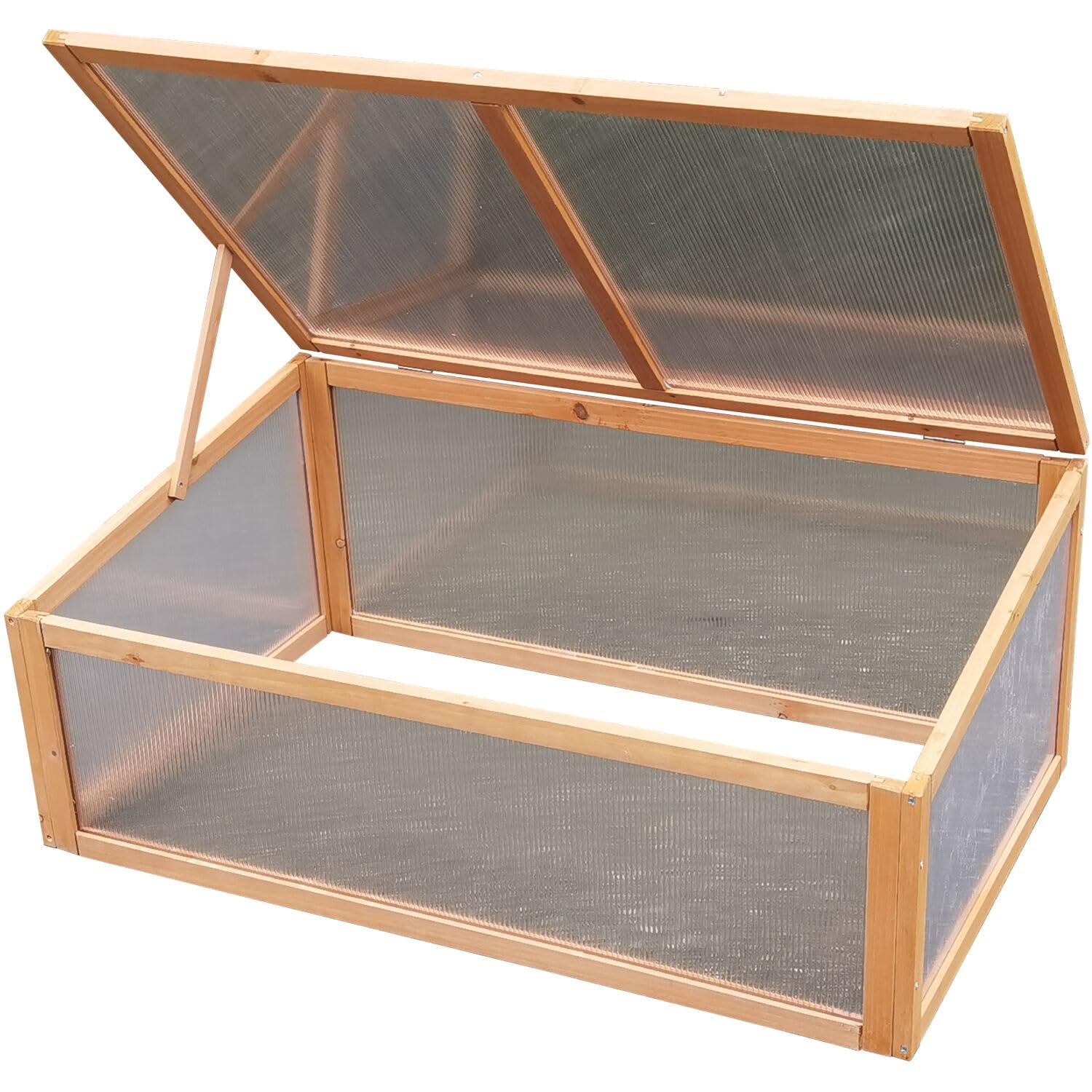 **Hanover 39-inch Portable Greenhouse Cold Frame with Top Opening - Red Cedar Wood Frames, Mini Outdoor/Indoor Greenhouse for Plants - Perfect for Sunroom, Patio, Deck, Porch, Garden & Backyard Gardening**