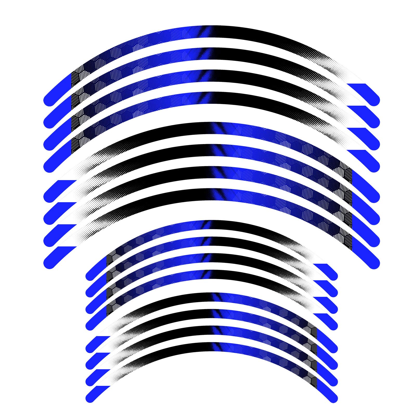 KETABAO MX Bike Rim Tape B01 Decal Stickers Stripes - 18 & 21 Inch Wheel Rim Strips for CRF230F CRF230L XR250R XR400R Dirt Bikes - Blue Motorcycle Rim Stripes for Off-Road & Motocross Racing