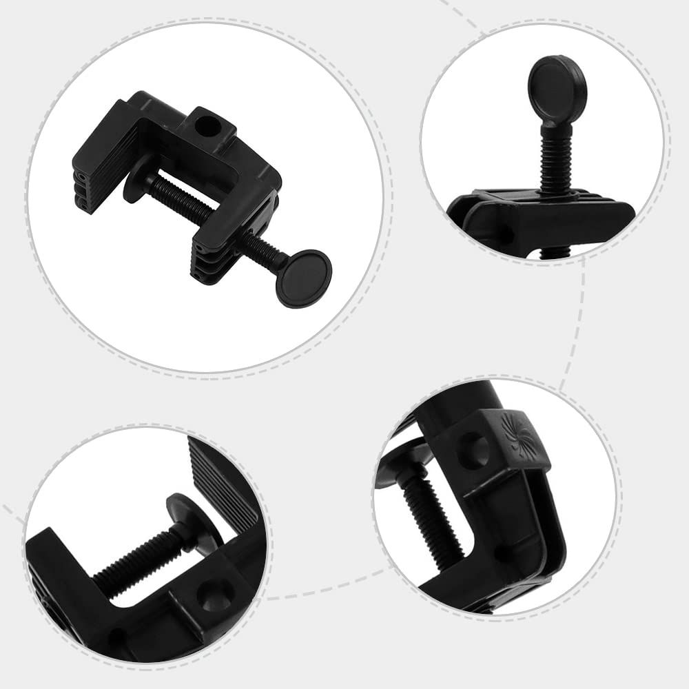 2 Pack Heavy-Duty Plastic Desk Clamp Mounting Bracket - Adjustable Work Light Holder for Desk Lamps, Magnifying Lamps & Tablet Stands | Perfect for Office, Workshop & Crafting Stations