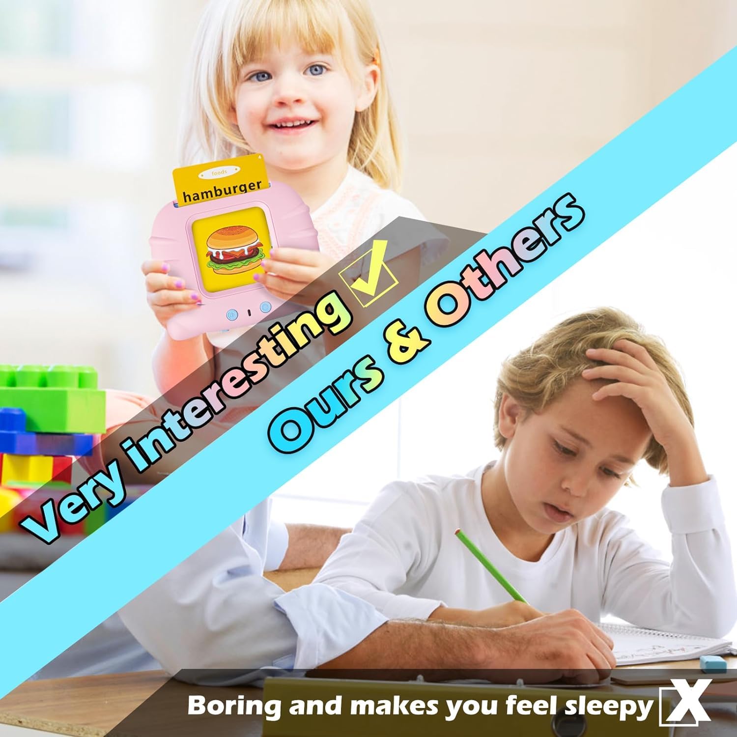 Talking Flash Cards for Toddlers 3-6 Years - 224 Sight Words Learning Toys for Speech Therapy & Autism - Perfect Birthday Gift for Boys & Girls - Ideal for Home & Classroom Learning