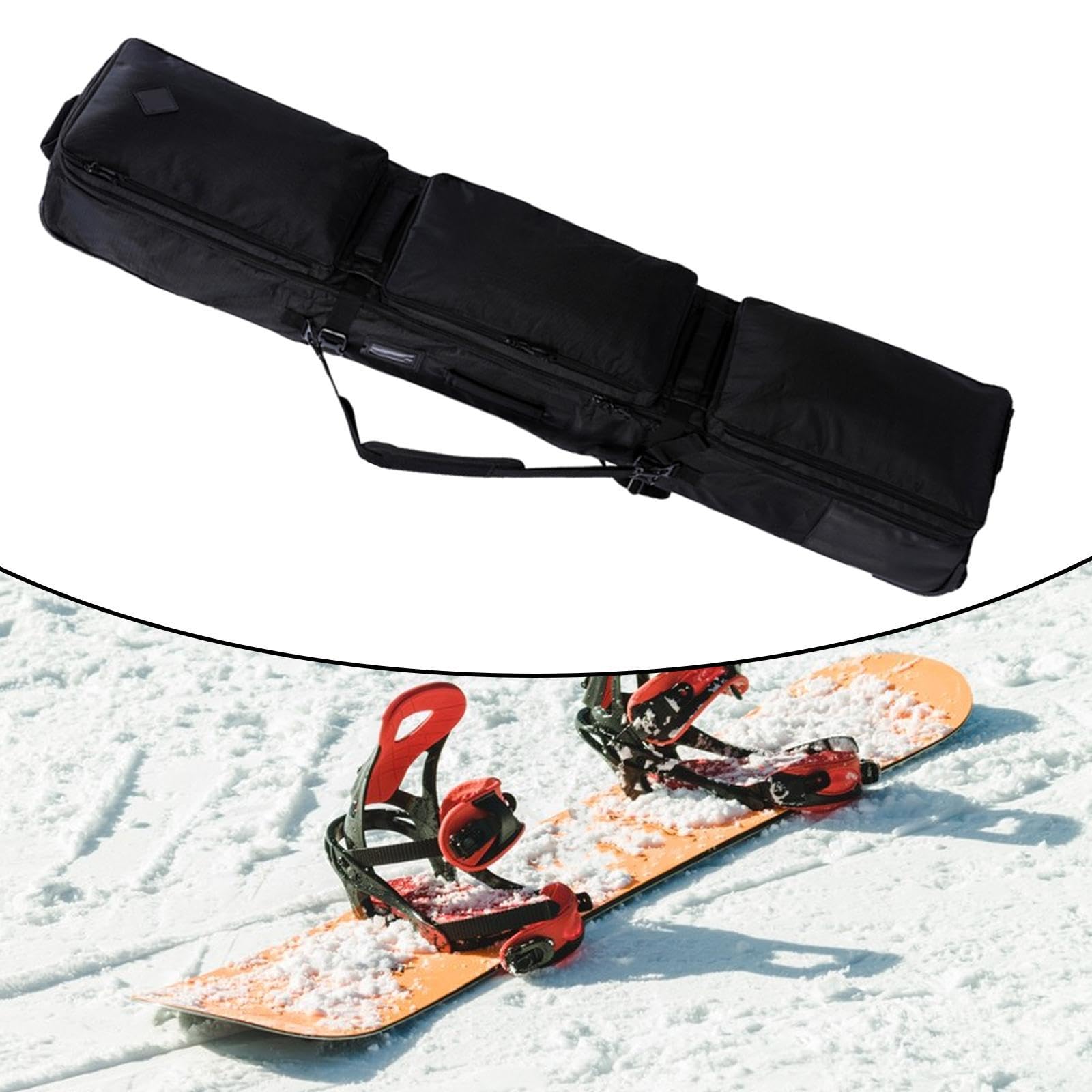 Heavy Duty Wheeled Ski and Snowboard Bag with Reinforced Zippers & Buckles - Perfect for Air Travel and Winter Sports Gear Storage