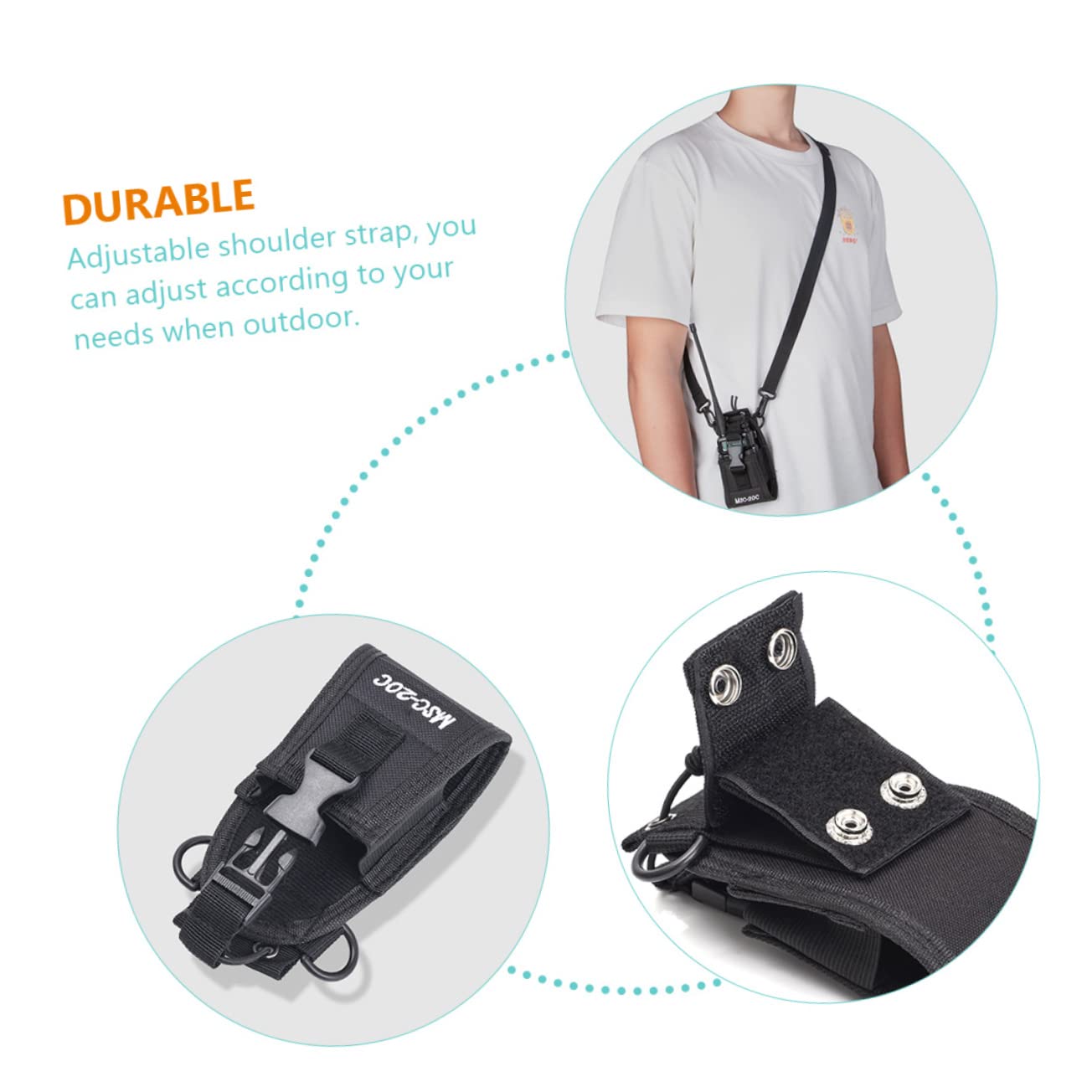 UKCOCO 2-Pack Adjustable Walkie Talkie Pouch - Durable Nylon Radio Holder for Motorola, Baofeng, Kenwood - Perfect for Hiking, Camping, Construction & Security Work