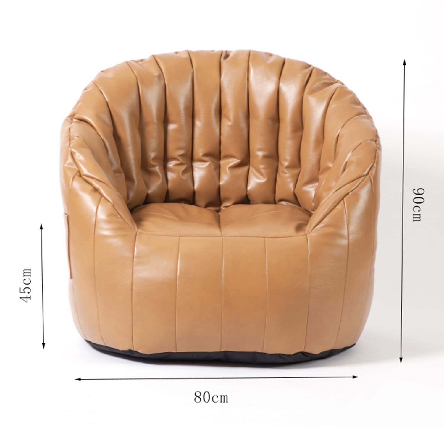Waterproof PU Bean Bag Chair Cover - Indoor & Outdoor Recliner Sofa Slipcover for Adults & Kids (No Filling, Beige) | Perfect for Living Rooms, Dorms, Patios & Game Rooms