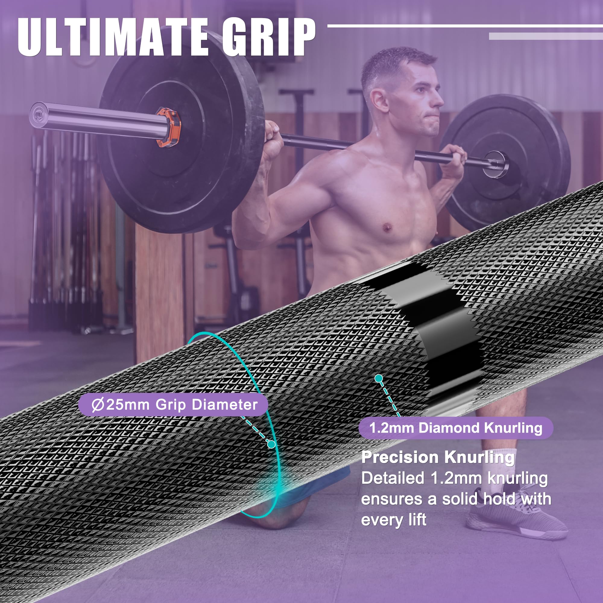 Olympic Barbell Curl Bar - EZ Curl Bar 4ft/5ft/6ft/7ft - 300lb/400lb/500lb/600lb Weight Capacity - Strength Training Bar for Home Gym & Commercial Use - Perfect for Bicep Workouts, Arm Exercises & Weightlifting Training