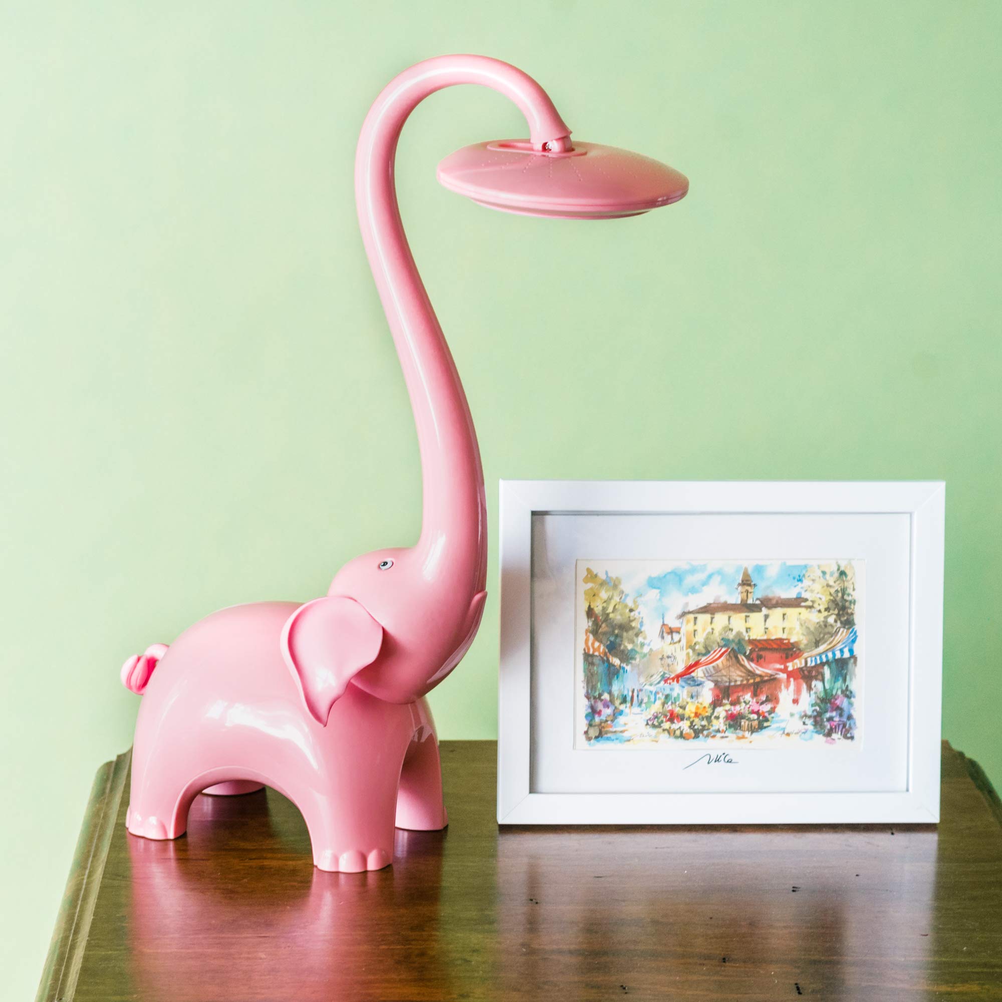 Elephant LED Desk Lamp with Touch Control - Safari Animal Night Light for Kids Room Decor, Nursery, Bedroom, Study & Reading
