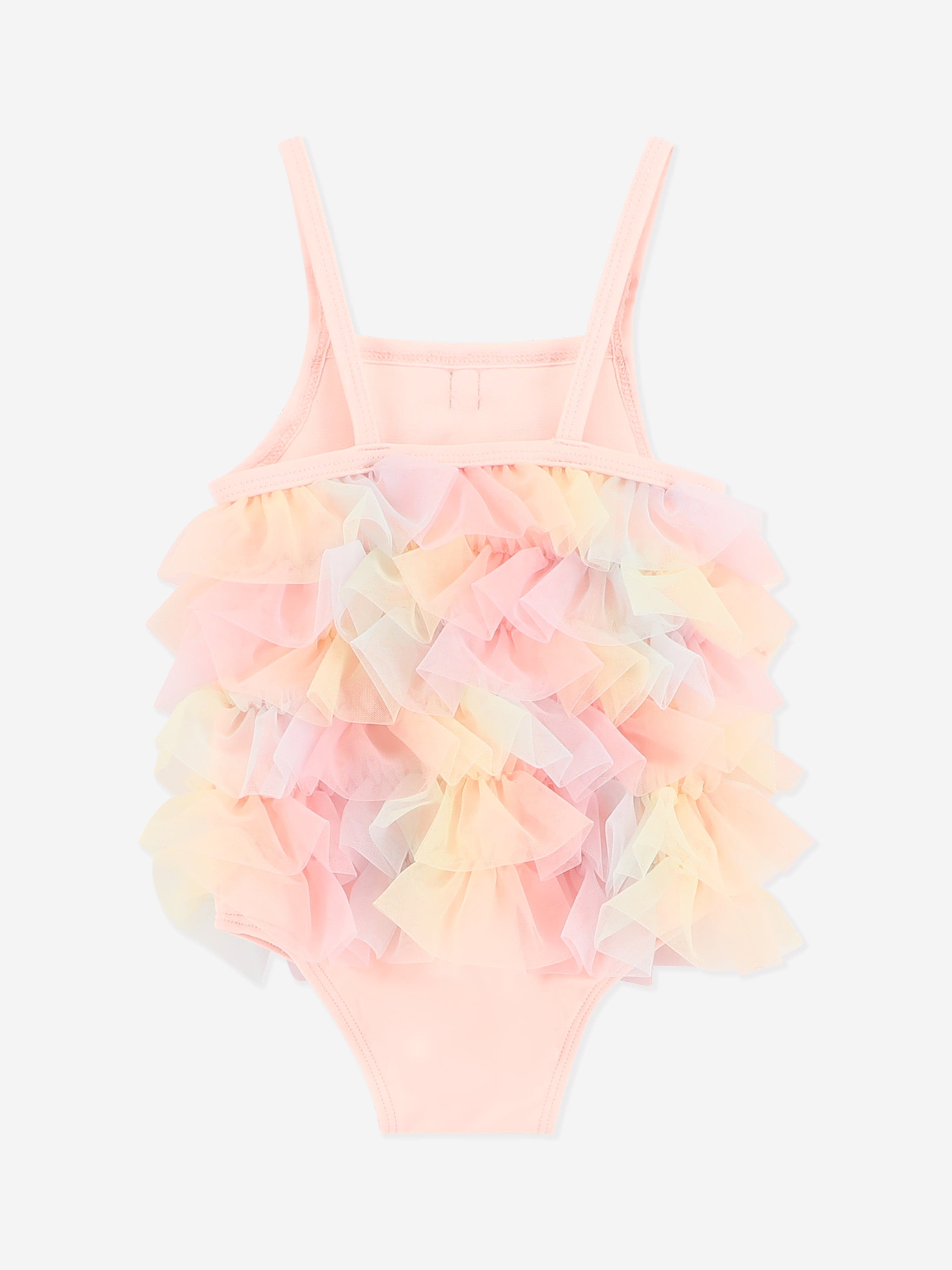 Adorable Pink Minnow Rainbow Swimsuit for Baby Girls - Perfect for Beach, Pool & Summer Water Play