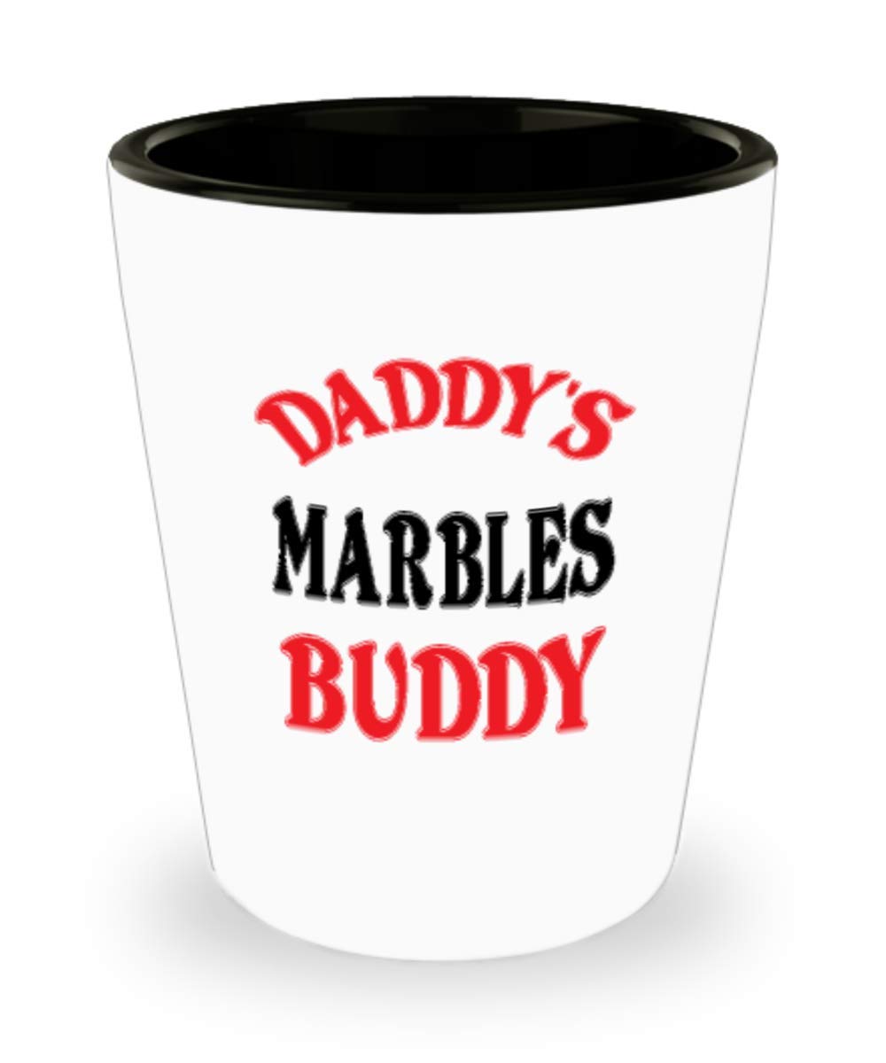 White Ceramic Shot Glass with Marble Design - Unique Inspirational Gift for Daughter, Dad & Friends - Perfect for Parties, Gag Gifts & Whiskey Tasting (Item# al4269)