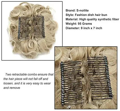 Clip-In Curly Synthetic Hairpiece Chignon - Natural-Looking Hair Extension for Women | Perfect for Parties, Weddings & Everyday Styling