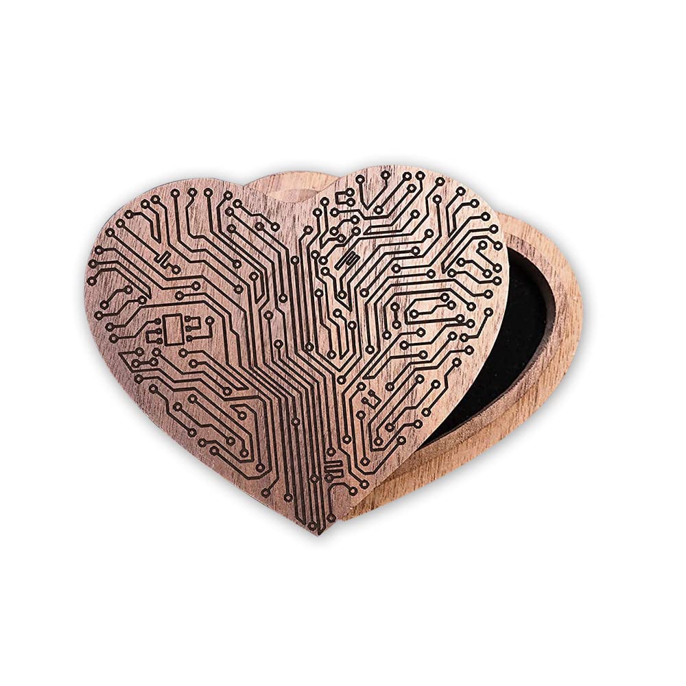 Circuit Board Wedding Ring Box - Unique Gamer Engagement Proposal Jewelry Holder - Perfect for Tech Lovers & Geek Proposals (Gift for Engineers, Programmers, Nerds)