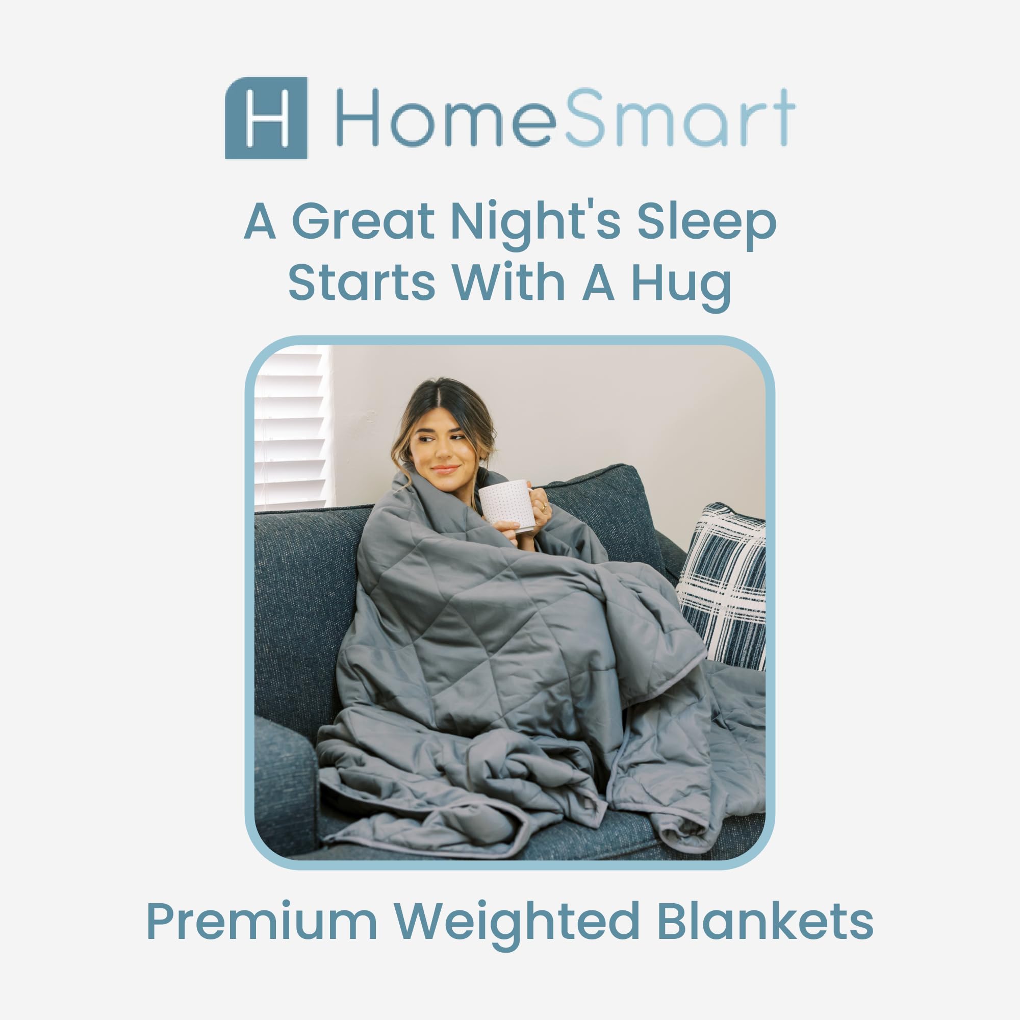 HomeSmart 20 lbs King Size Weighted Blanket for Adults - Oversized Heavy Blanket 104x92 Inches, Grey | Anxiety Relief, Deep Sleep, Stress Reduction & Sensory Therapy