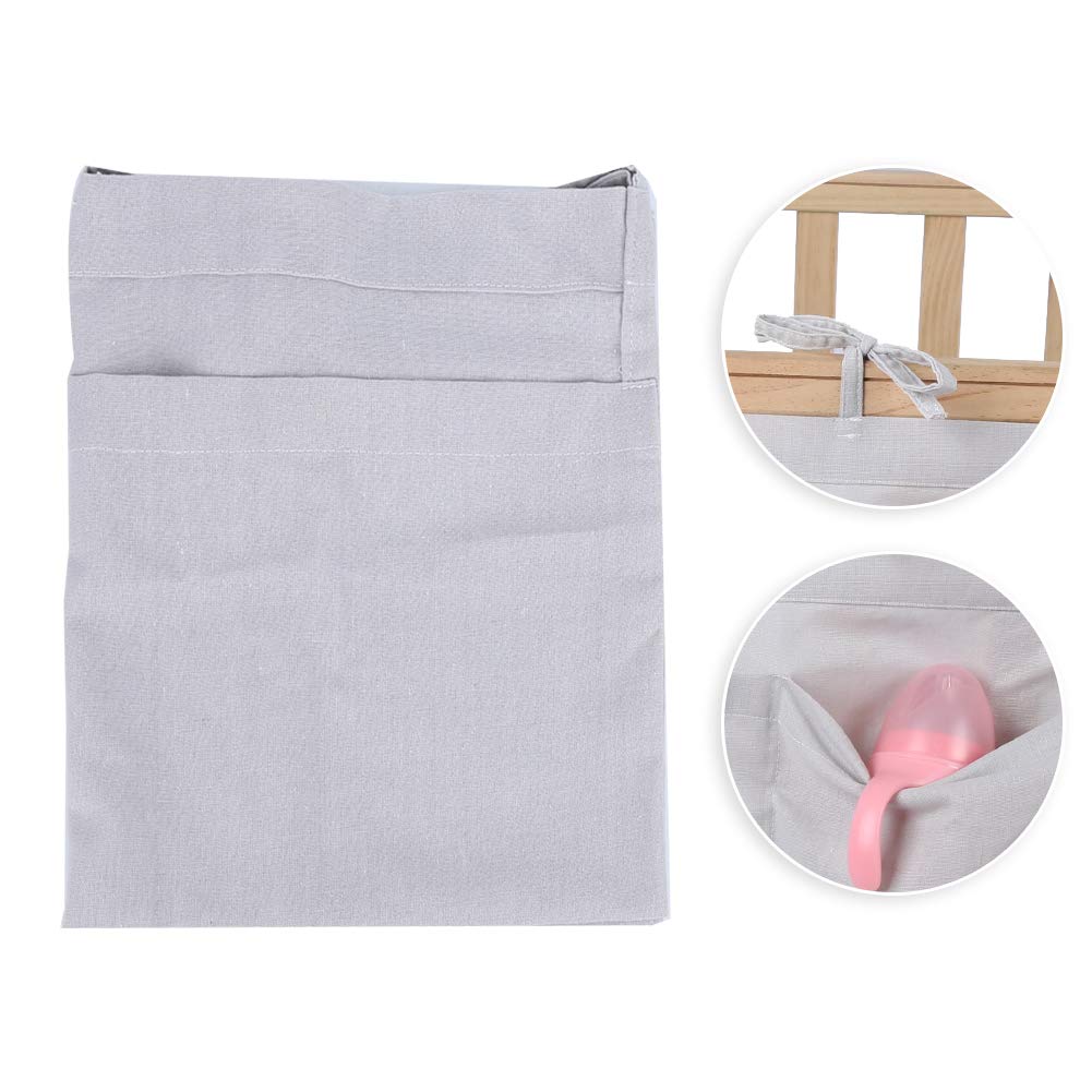 Gray Baby Nursery Organizer - Hanging Cloth Toy Storage Pouch for Crib, Stroller & Nursery Organization | Perfect for Diapers, Pacifiers & Baby Essentials