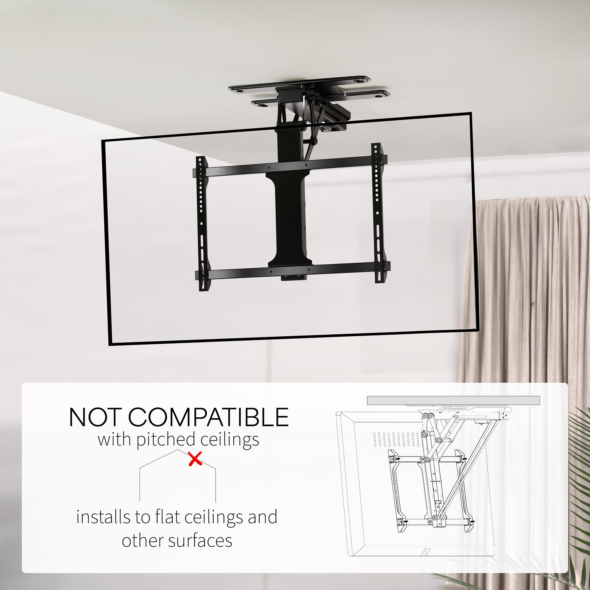 Heavy Duty Electric Flip Down Swivel TV Mount for 32