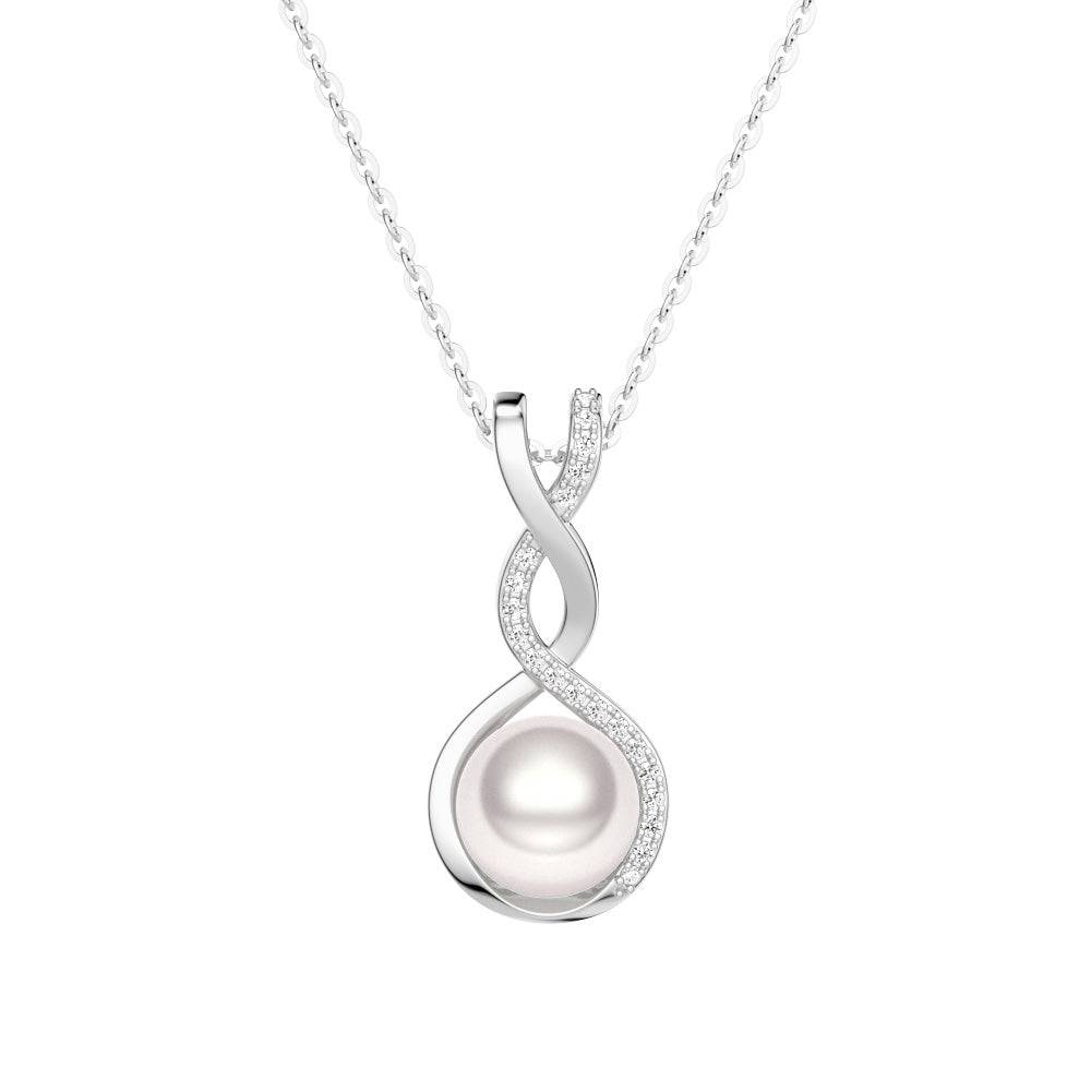 8MM Freshwater Pearl Twist Pendant Necklace - Elegant Jewelry for Women, Perfect for Weddings, Parties & Everyday Wear