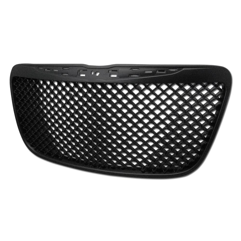 2011-2014 Chrysler 300 & 300C Glossy Black Mesh Front Bumper Grille Replacement - High-Quality Aftermarket Upgrade for Enhanced Style & Airflow - Perfect for Car Enthusiasts & Custom Builds