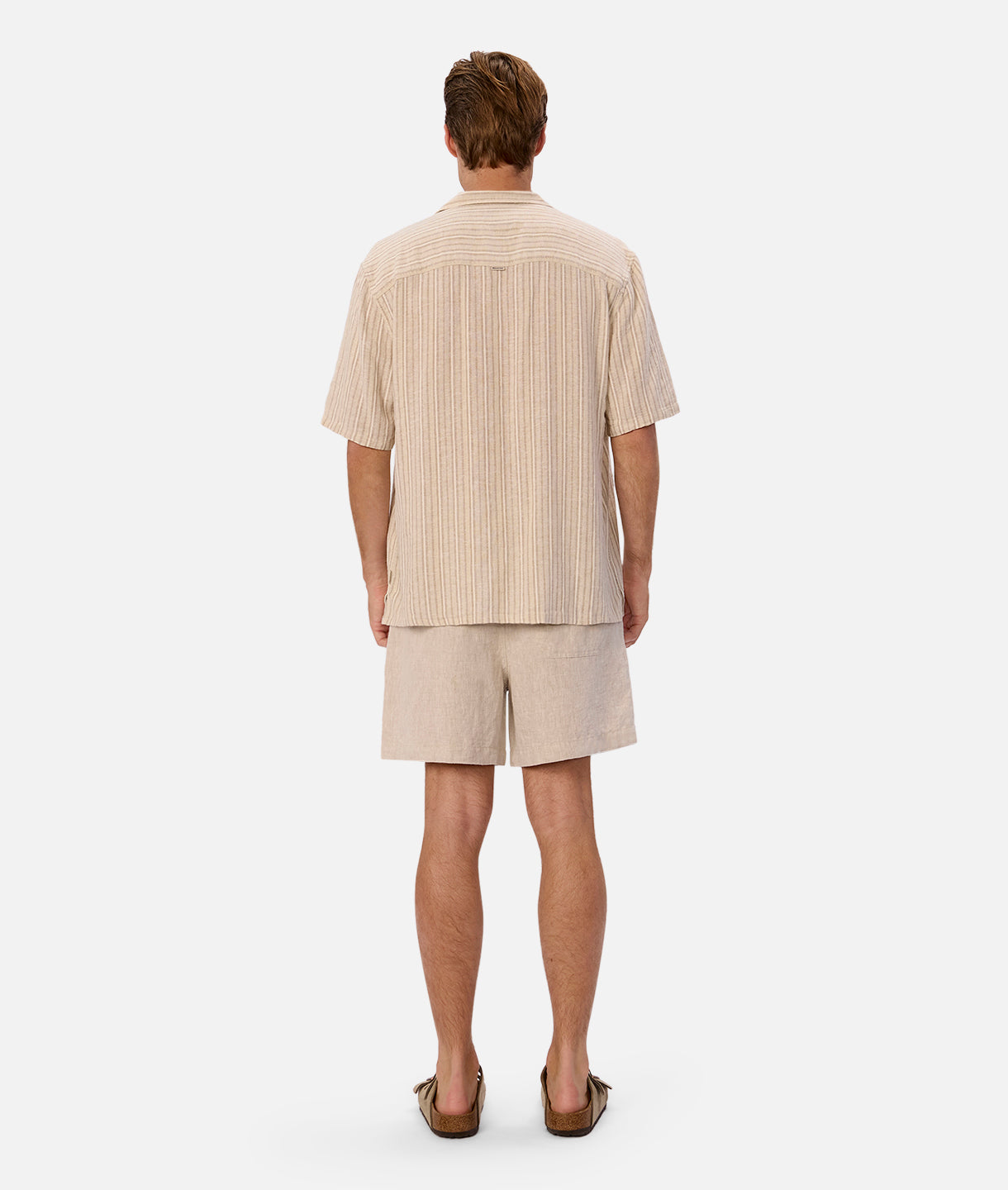 Foretta Short Sleeve Linen Shirt for Women - Breathable Taupe Casual Top | Perfect for Summer Outfits, Beach Wear & Office Attire